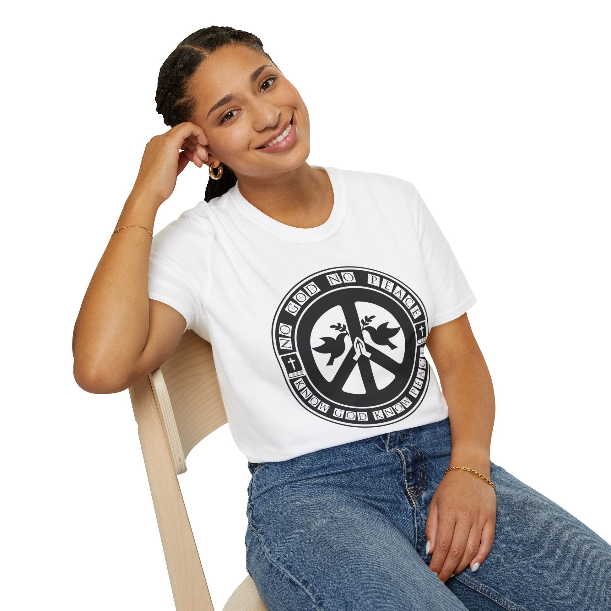 Psalms Angels "No God No Peace, Know God Know Peace" Graphic Unisex White Tee Armour