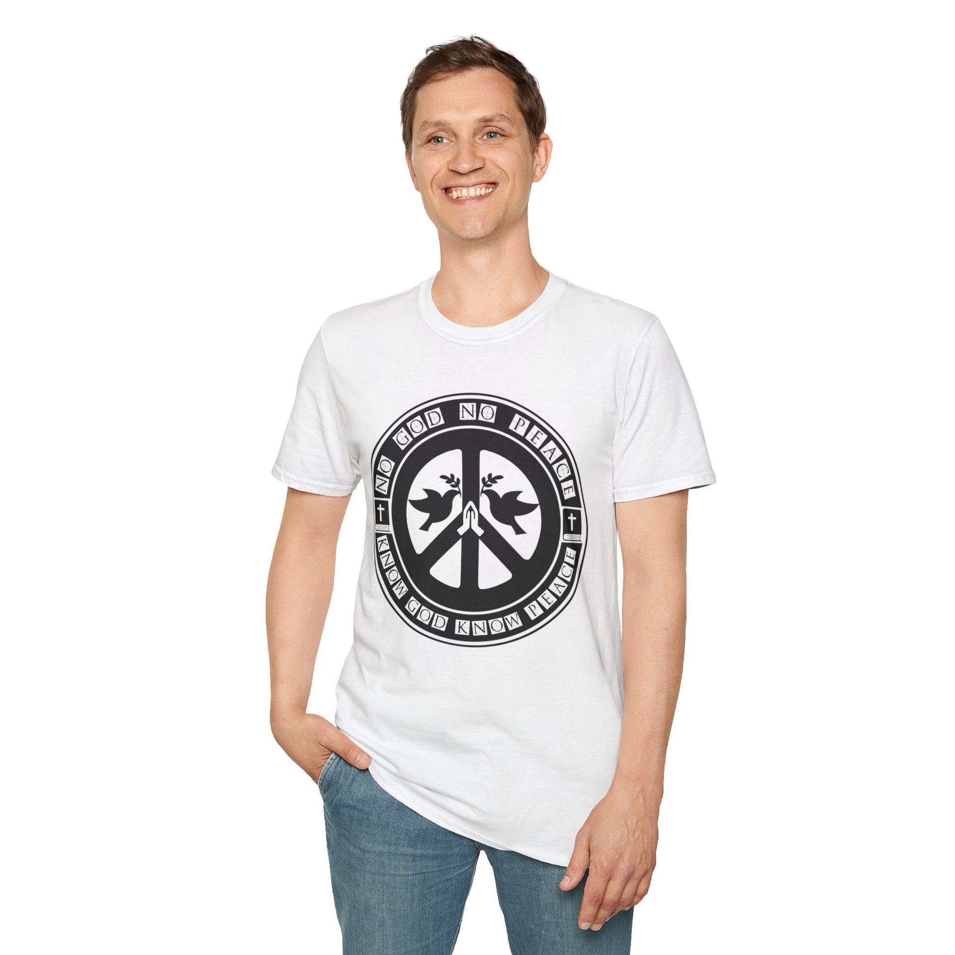 Psalms Angels "No God No Peace, Know God Know Peace" Graphic Unisex White Tee Armour