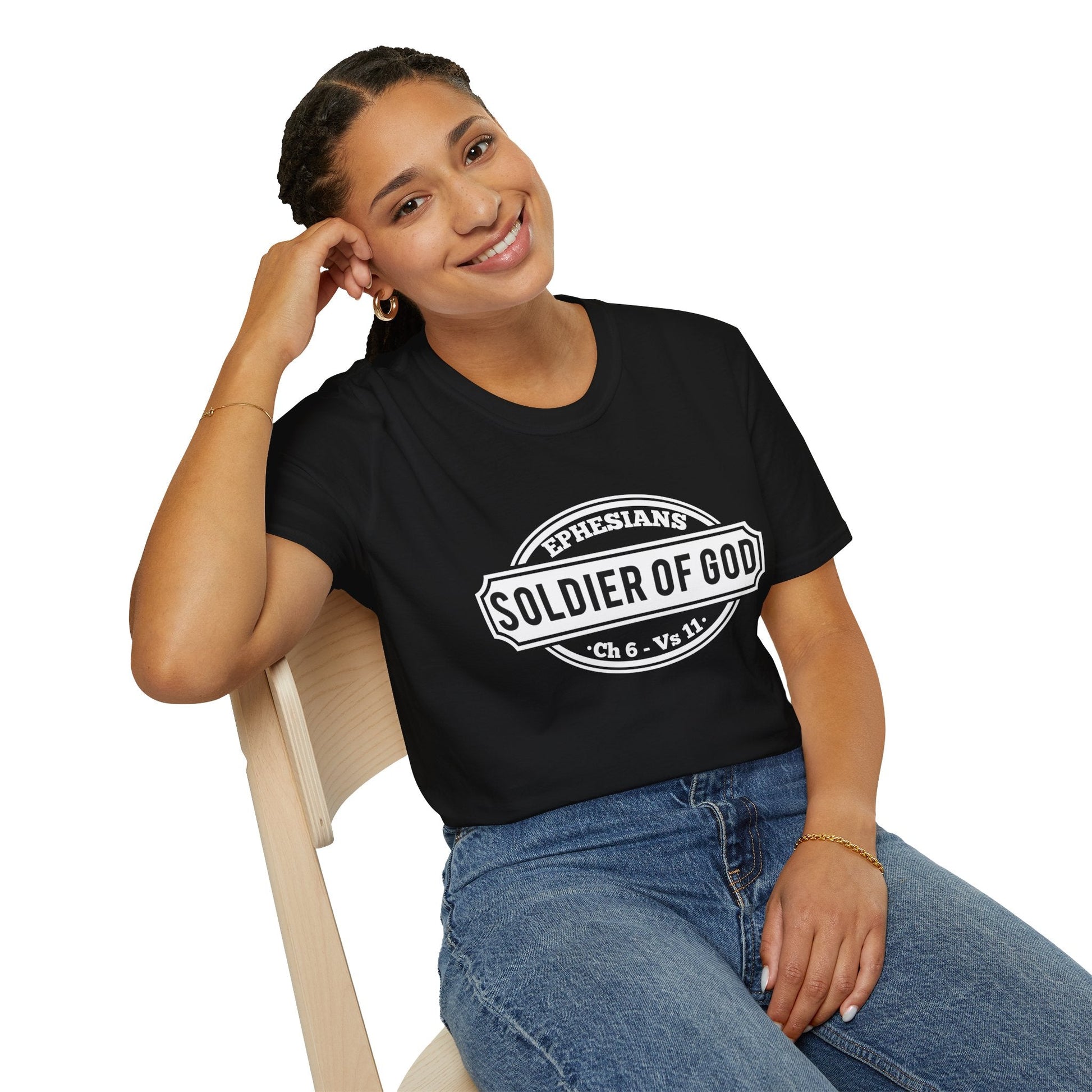 Psalms Angels "Soldier Of God" Graphic Unisex Black Tee Armour