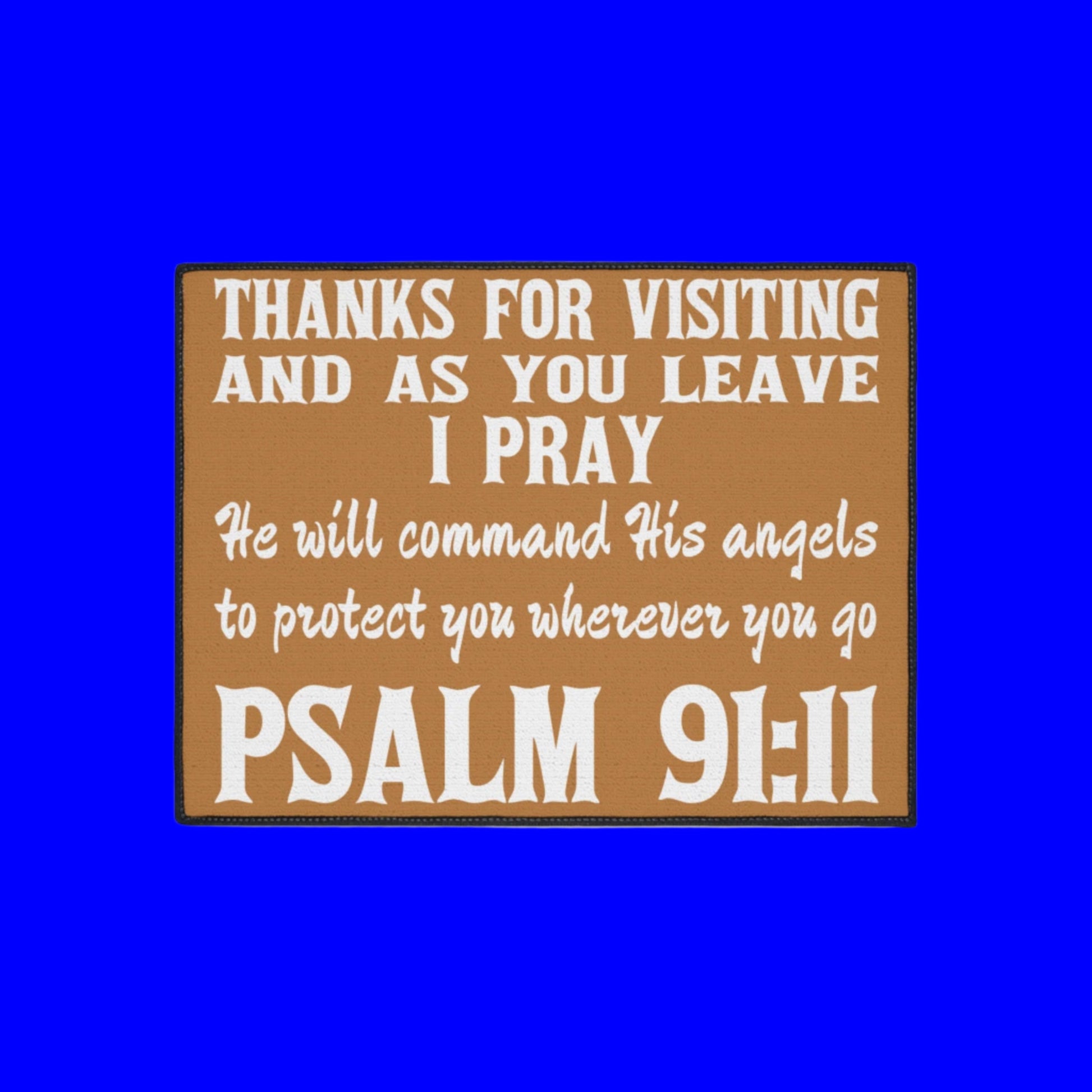 Psalm 91:11 Heavy Duty Faith Inspired Entrance Doormat Armour