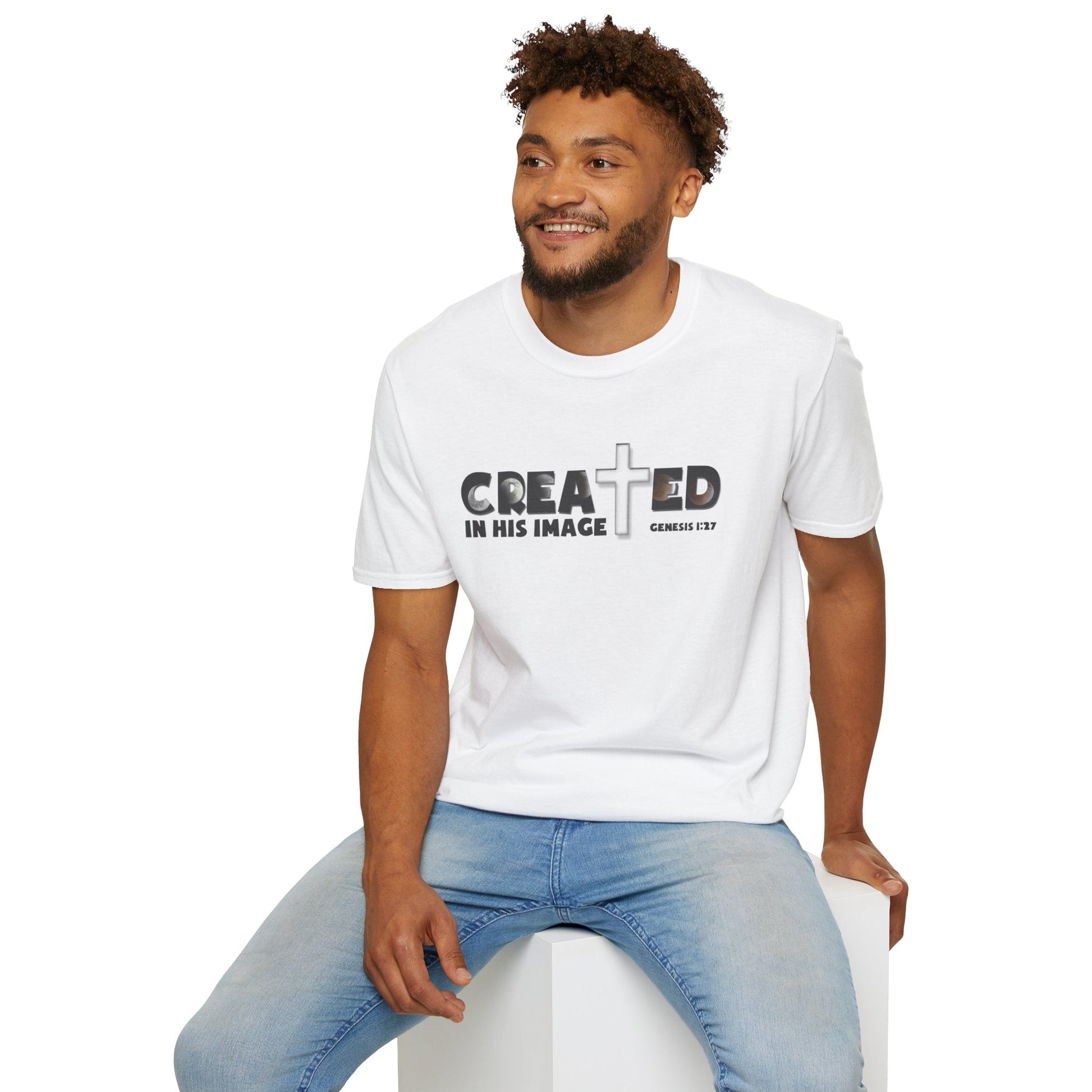 Psalms Angels "Created I’m His Image" Graphic Unisex White Tee Armour