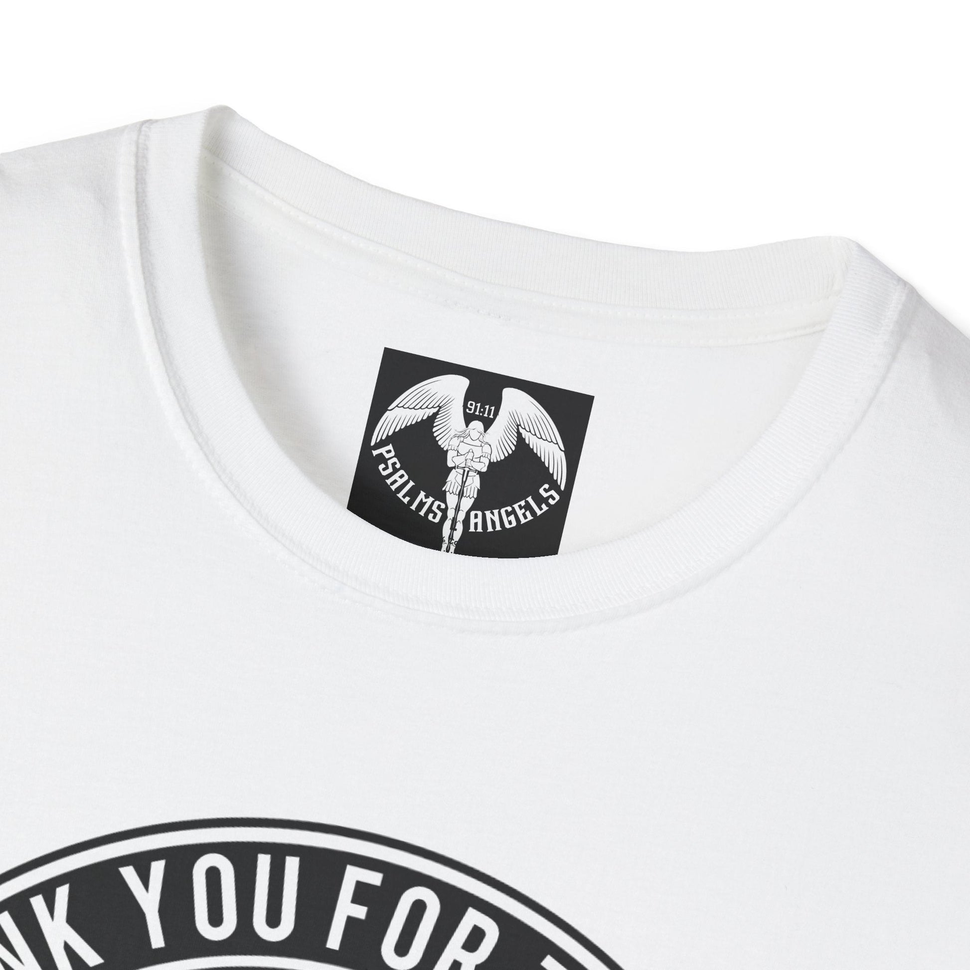 Psalms Angels "I Give Thanks To My God Of Second Chances" Graphic Unisex White Tee Armour