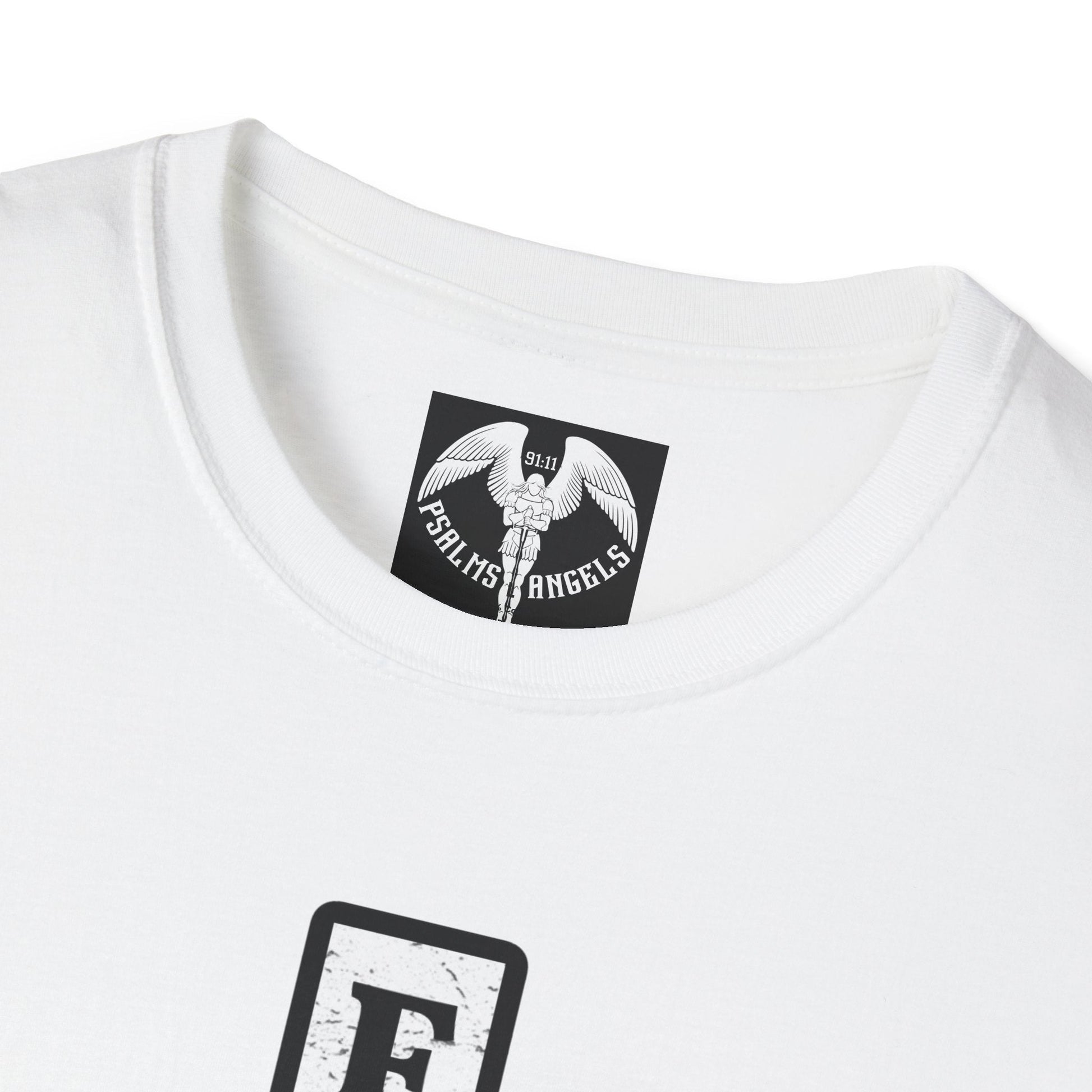 Psalms Angels "Faith First" Graphic Unisex White Tee Printify