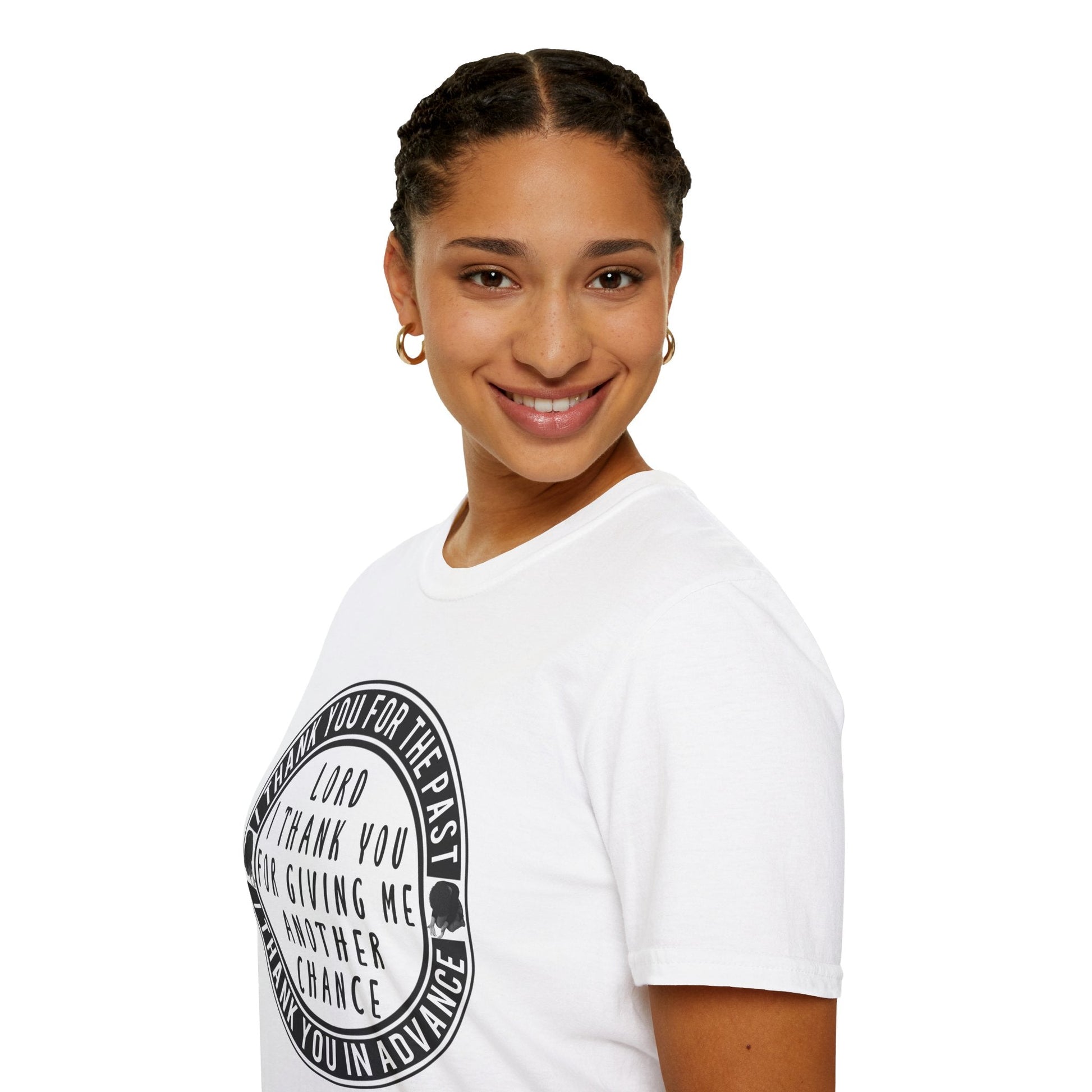 Psalms Angels "I Give Thanks To My God Of Second Chances" Graphic Unisex White Tee Armour