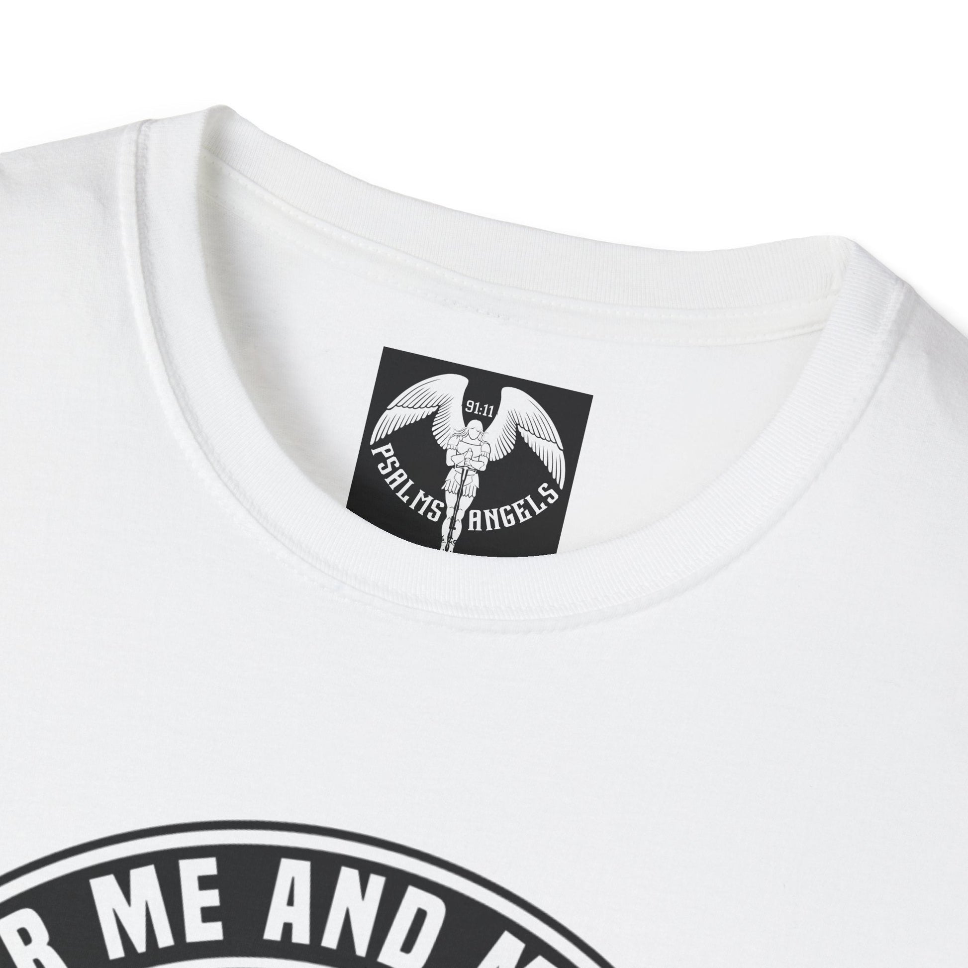 Psalms Angels "As For Me And My House We Shall Serve The Lord" Graphic Unisex White Tee Armour