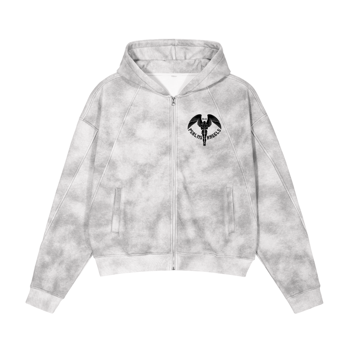 100% Christian Retro Look Boxy Fit Zip-up Stone Washed Fleece Hoodie ODMPOD