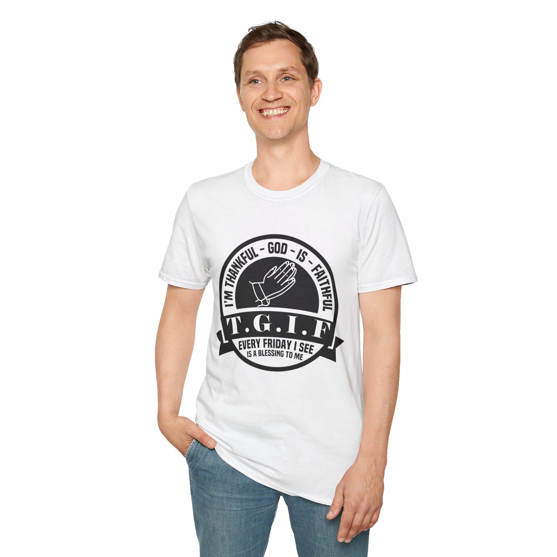 Psalms Angels "Thankful God Is Faithful" Graphic Unisex White Tee Amour