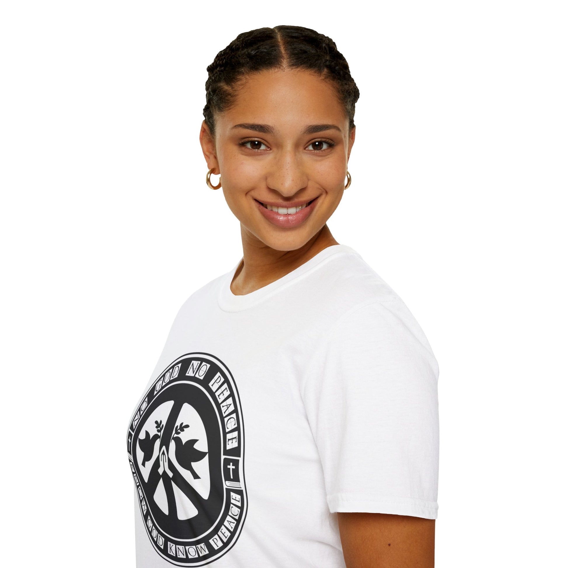 Psalms Angels "No God No Peace, Know God Know Peace" Graphic Unisex White Tee Armour