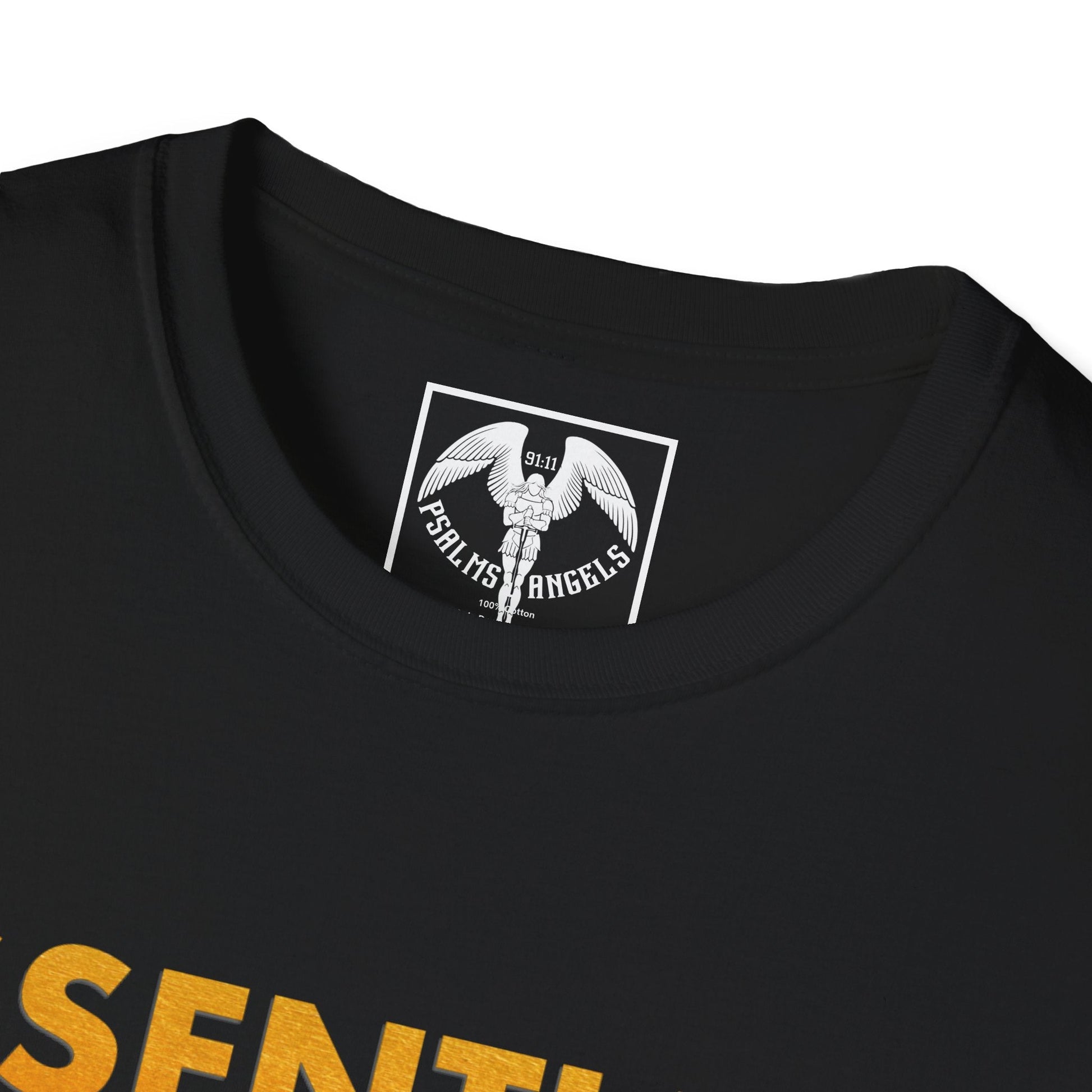 Psalms Angels "Essentials For My Wellbeing" Graphic Unisex Black Tee Psalms 91.11