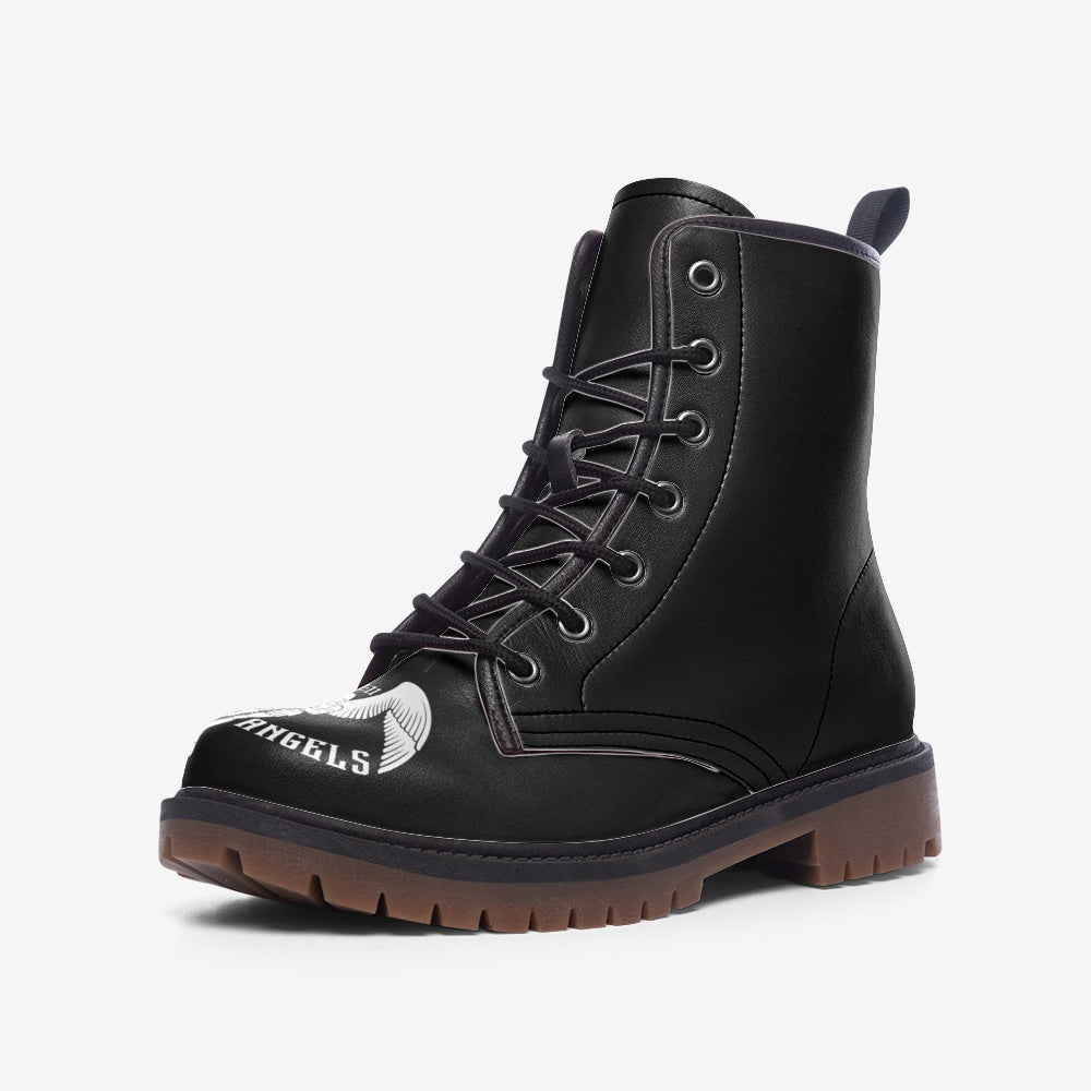 Psalms Angels Vegan Leather Lightweight Unisex Boots - Black Psalms 118.1