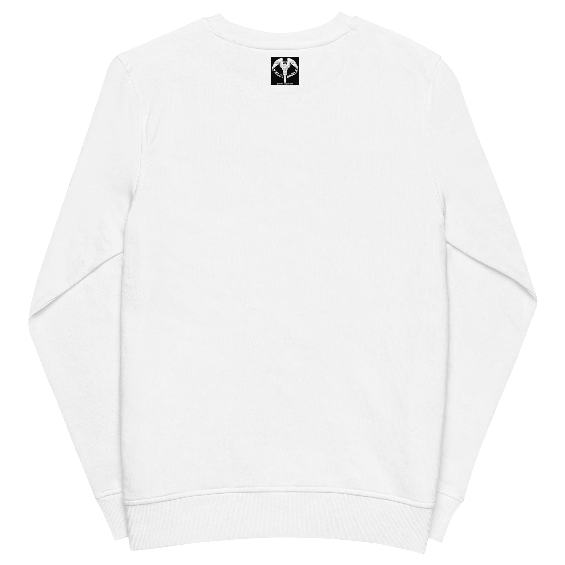 Psalms Angels Unisex Organic Cotton French Terry Knit Sweatshirt - White Psalms 91.11