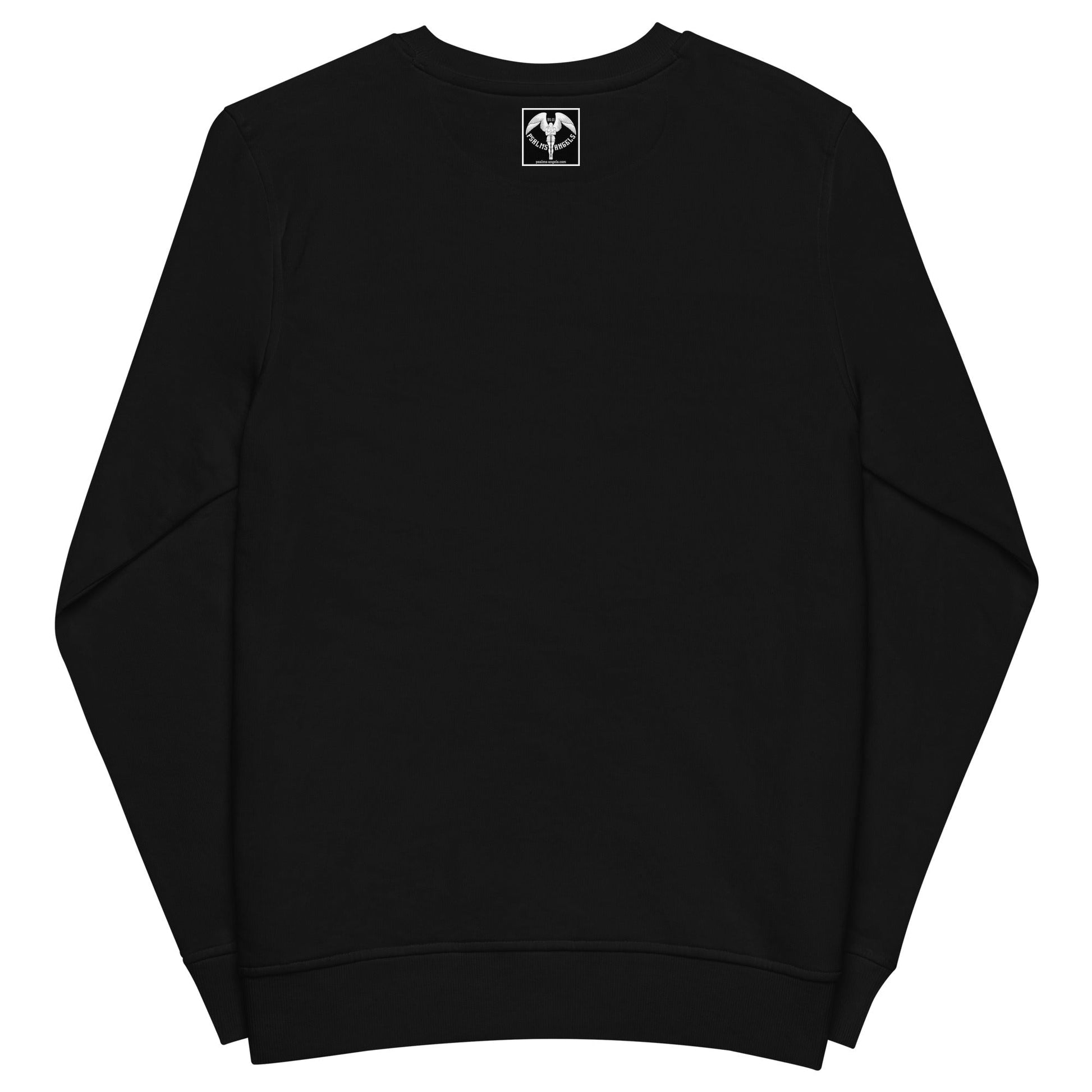 Psalms Angels Unisex Organic Cotton French Terry Knit Sweatshirt - Black Psalms 91.11