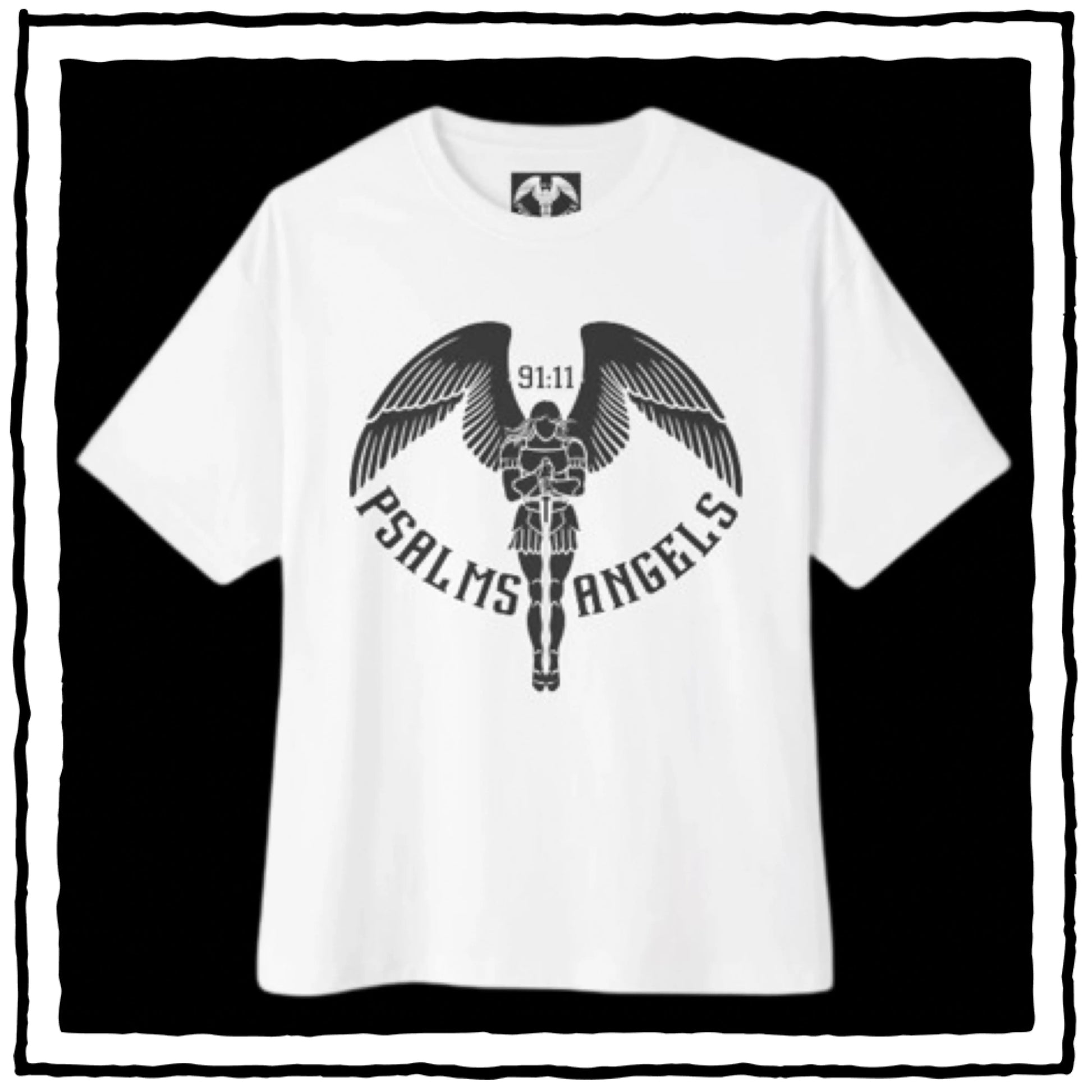 Psalms Angels Unisex Oversized Boxy Lux Teeshirt - White Armour
