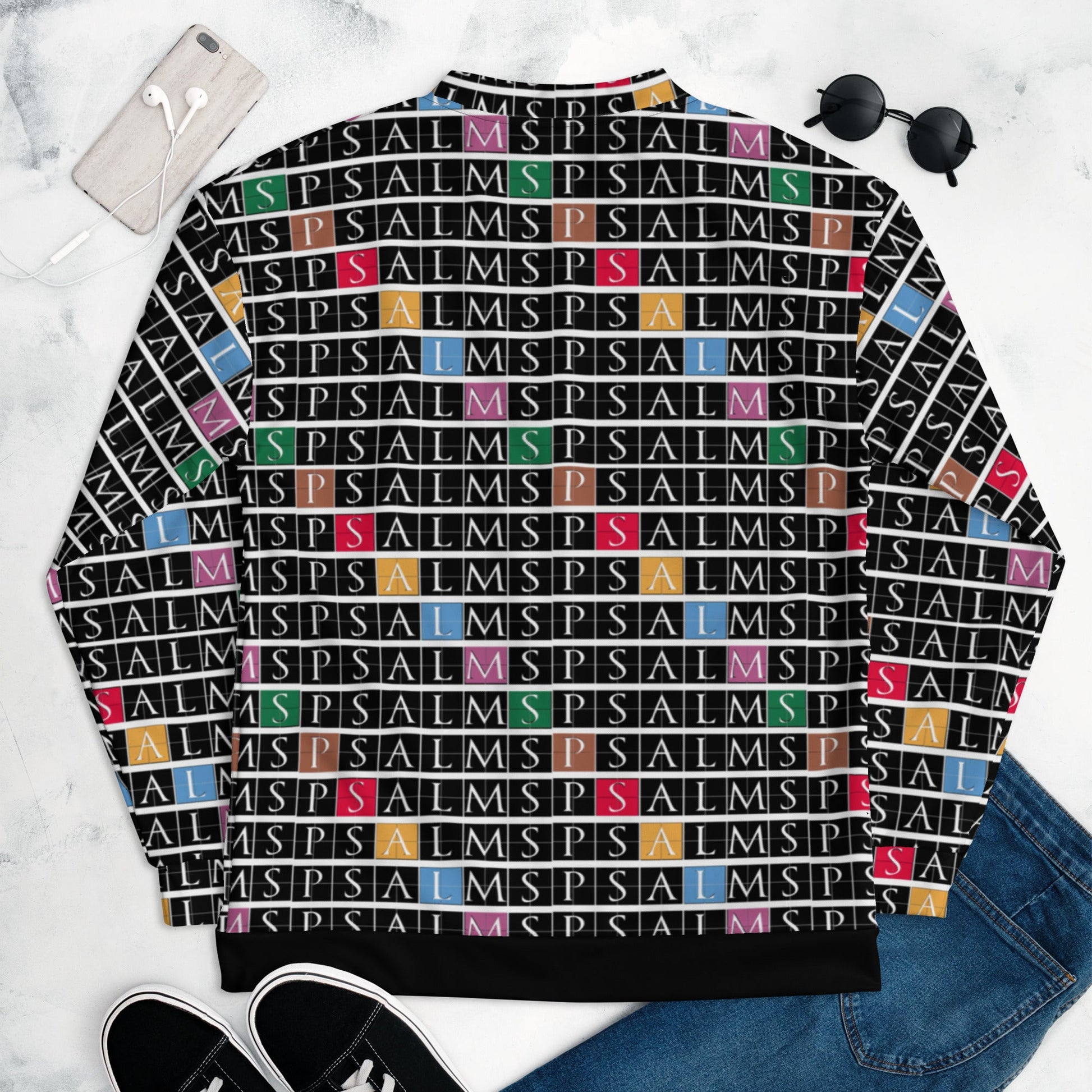 All Over Psalms Print Unisex Bomber Jacket Armour