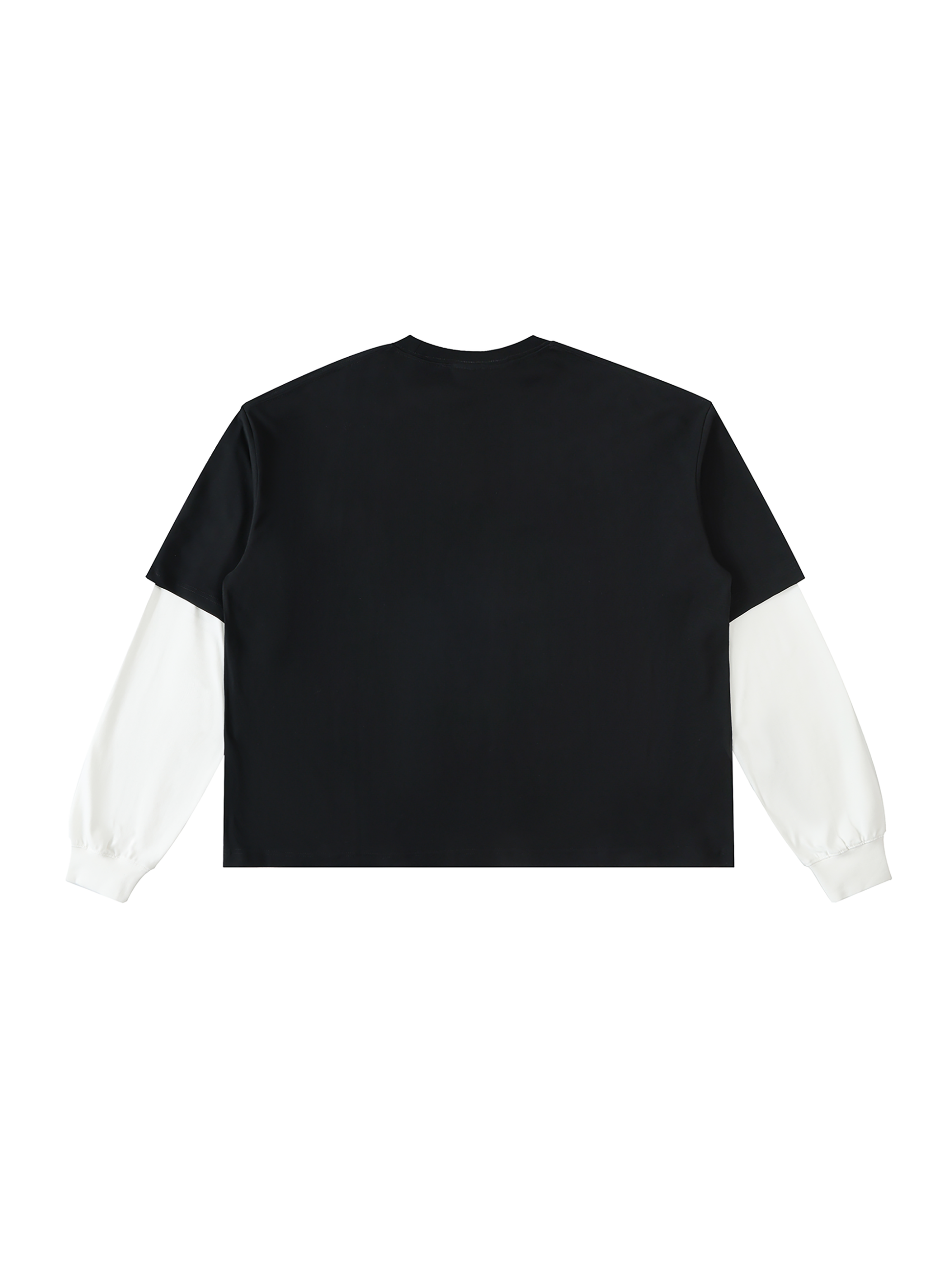 Psalms Angels Layered Contrast Sleeve Cotton T-Shirt ODMPOD