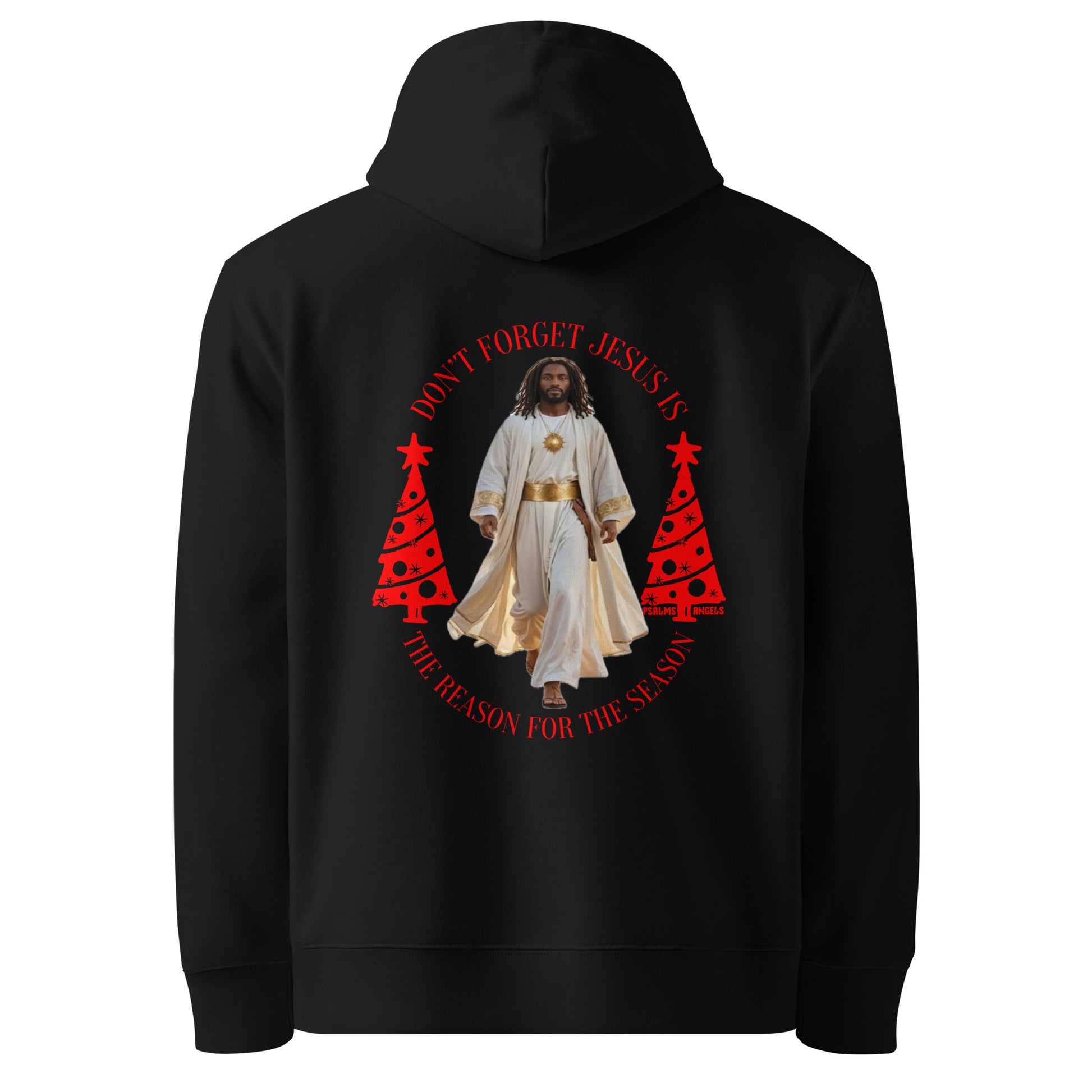 Jesus is the reason for the season black luxury Hoodie rearview