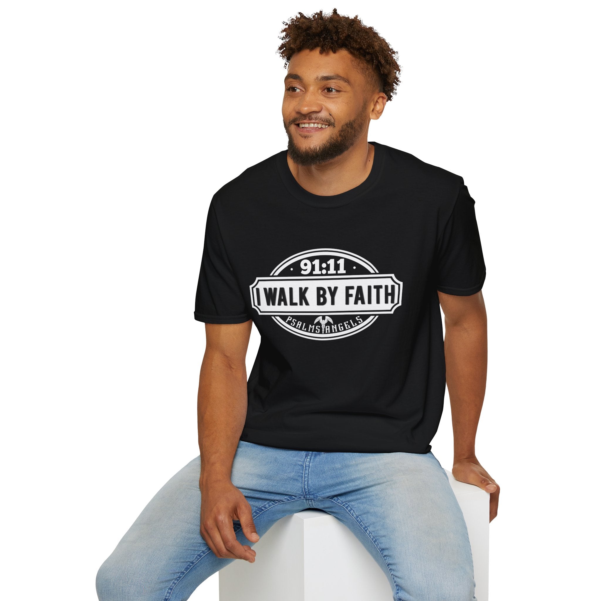 Psalms Angels "I Walk By Faith" Graphic Unisex Black Tee Armour