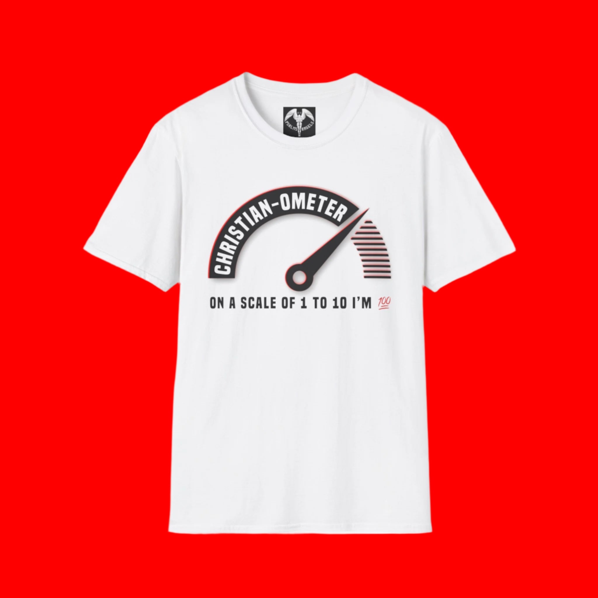 Psalms Angels "100 Percent Christian" Graphic Unisex White Tee Armour