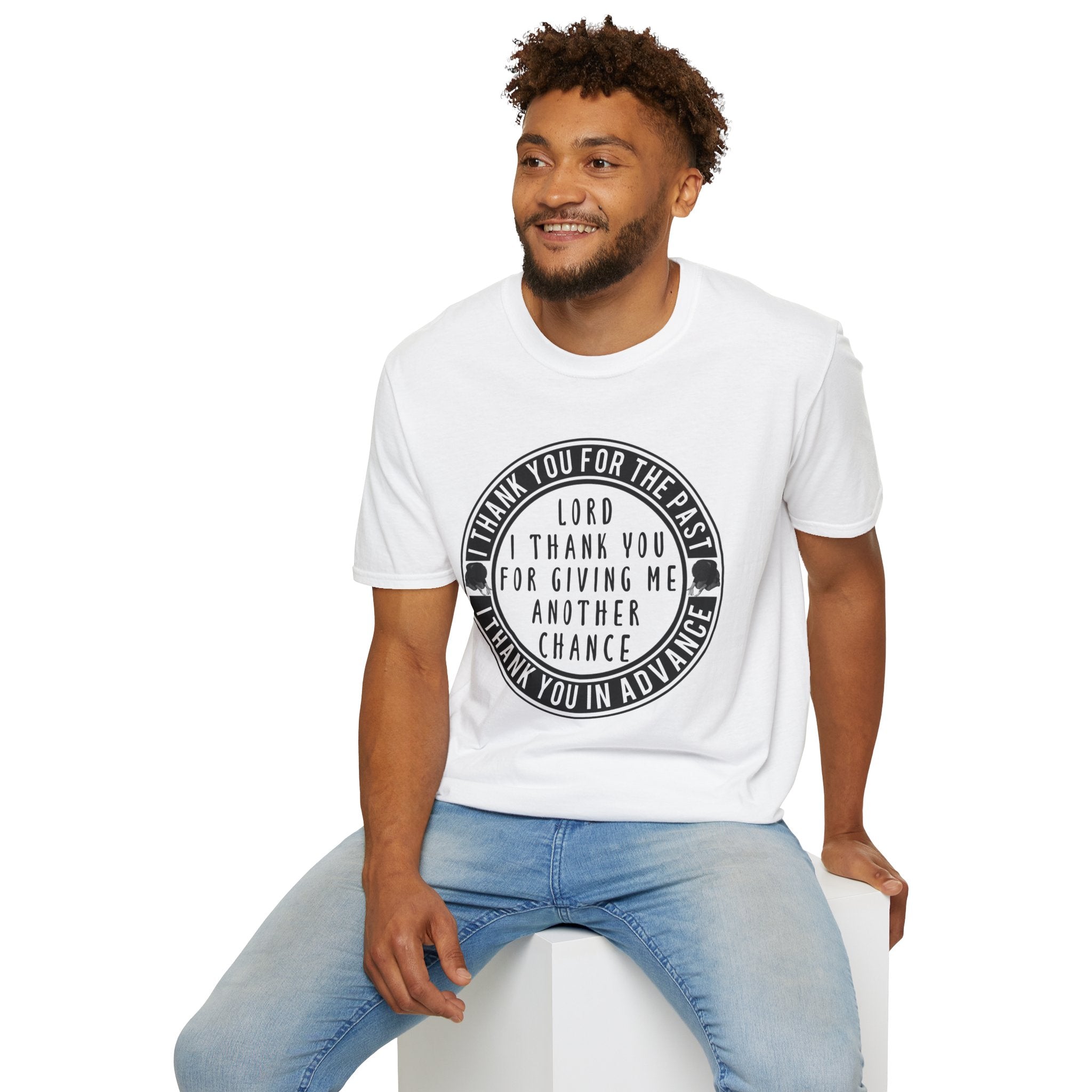 Psalms Angels "I Give Thanks To My God Of Second Chances" Graphic Unisex White Tee Armour