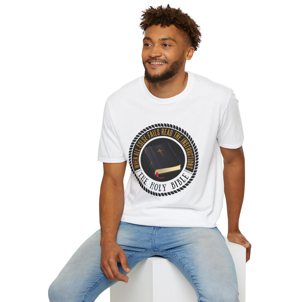 The Holy Bible "The Ultimate Source And Resource" Graphic Unisex White Tee - Psalms-Angels.com