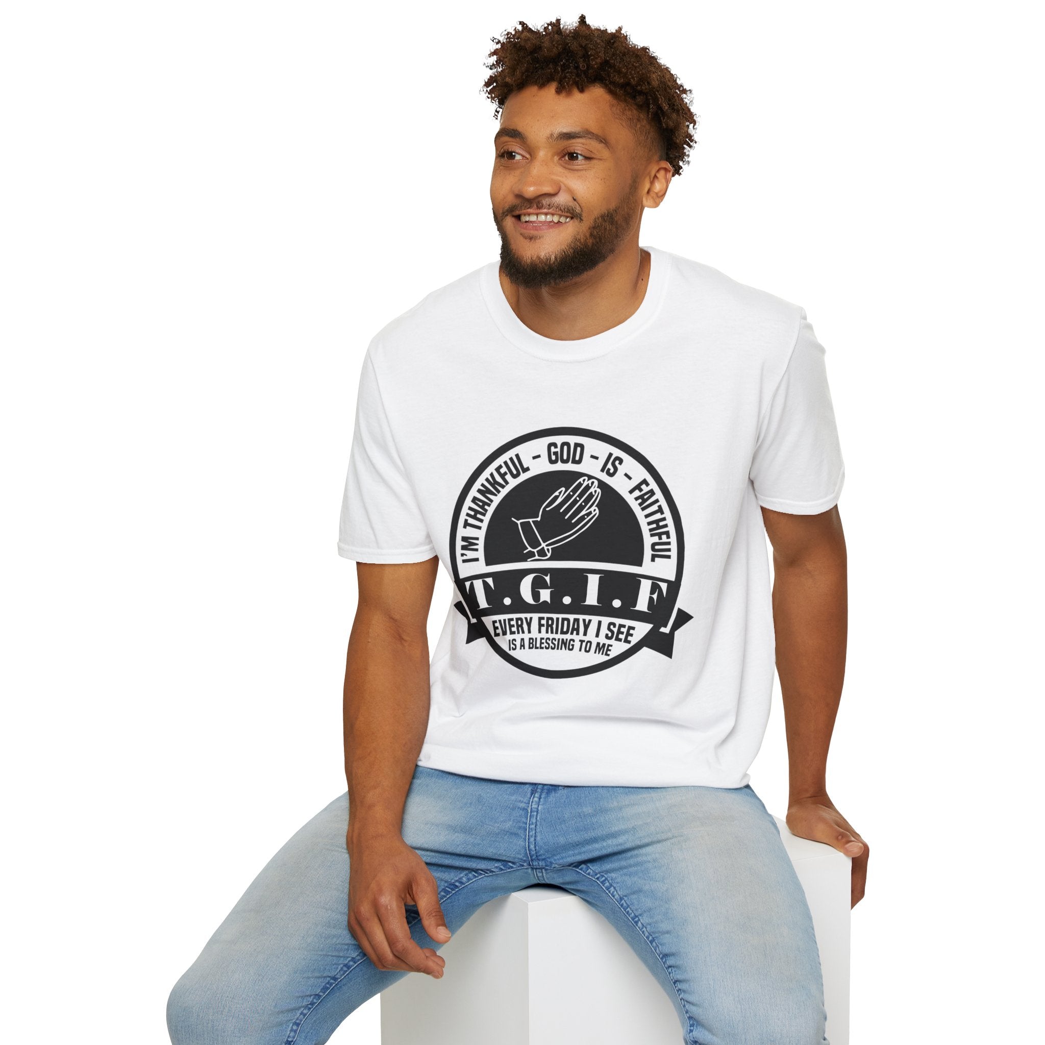 Psalms Angels "Thankful God Is Faithful" Graphic Unisex White Tee Amour