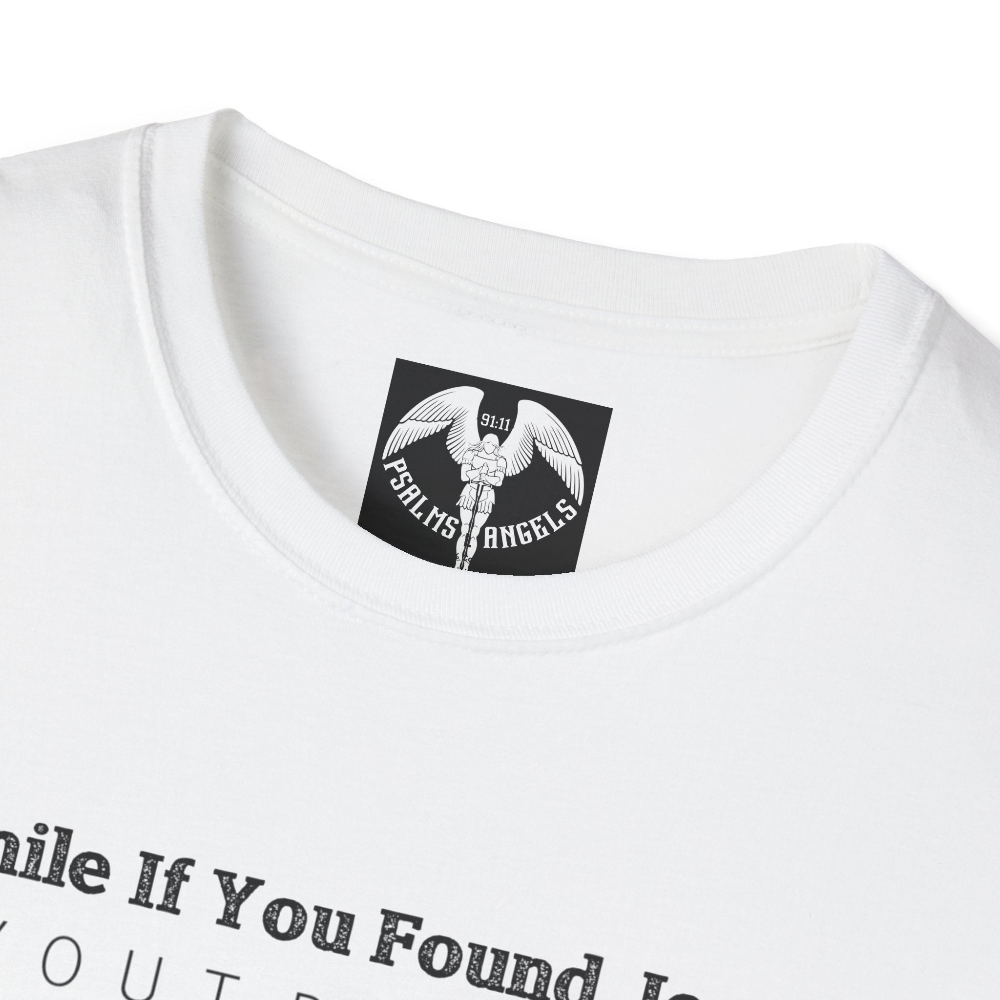 Psalms Angels "Smile If You Found Jesus" Graphic Unisex White Tee Armour