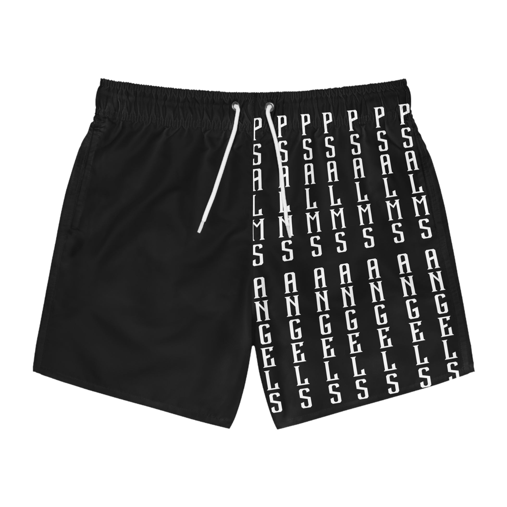 Stylish Psalms Angels Men’s Swim Trunks - Black