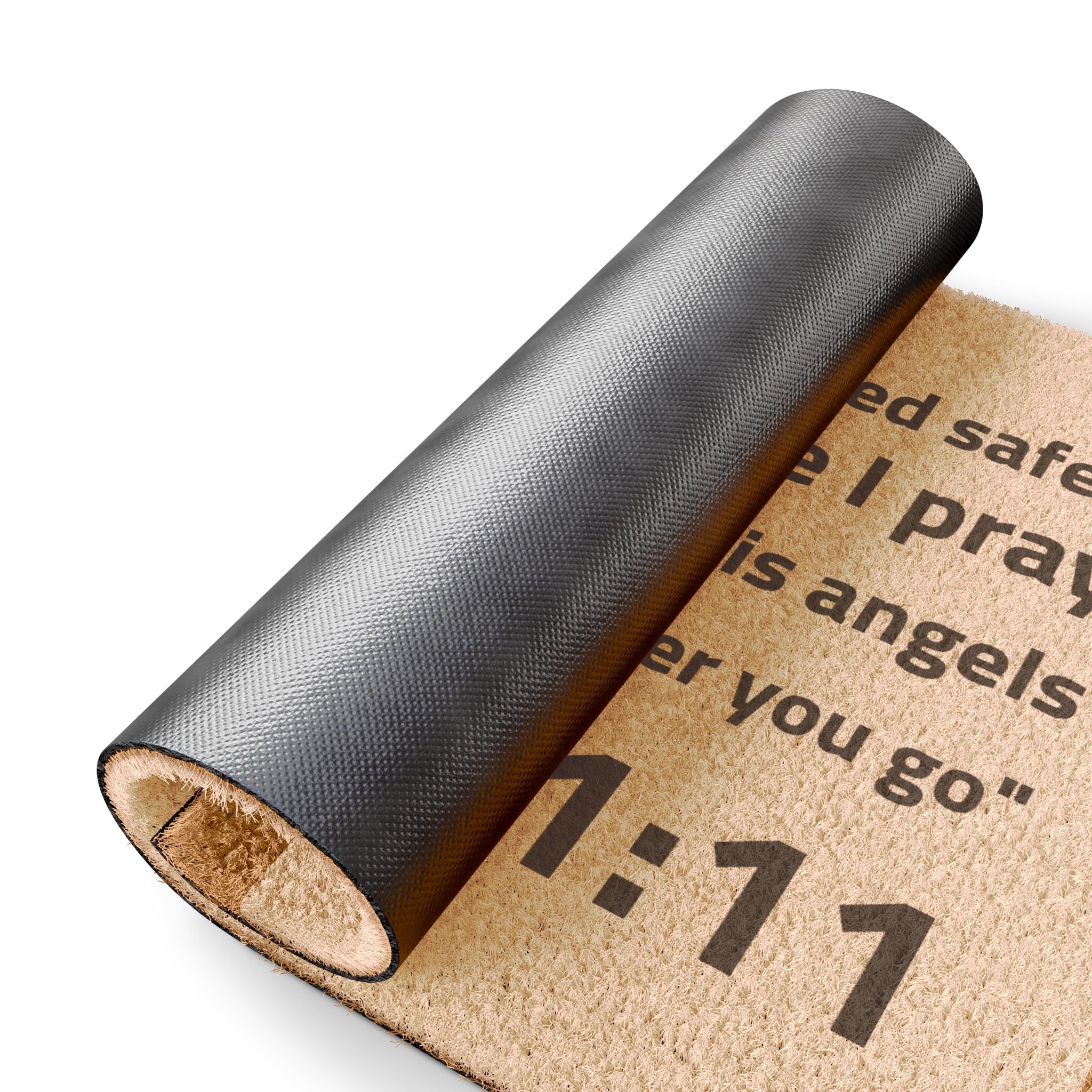 Inspirational Scripture Psalm 91:11, Eco-Friendly Coconut Coir Doormat Amour