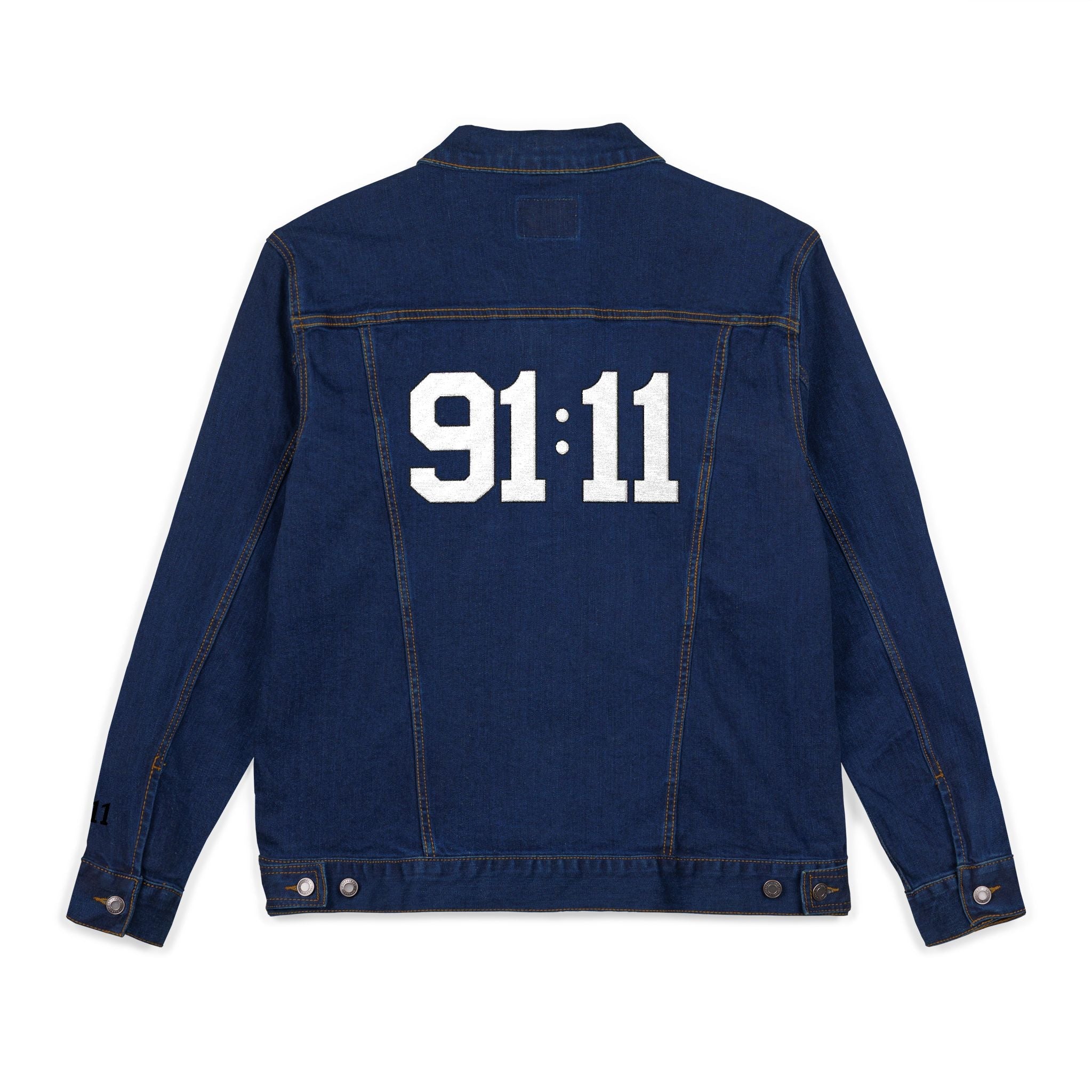 Stylish Unisex Denim Jacket with Unique Embroidery - Black & Blue Printify