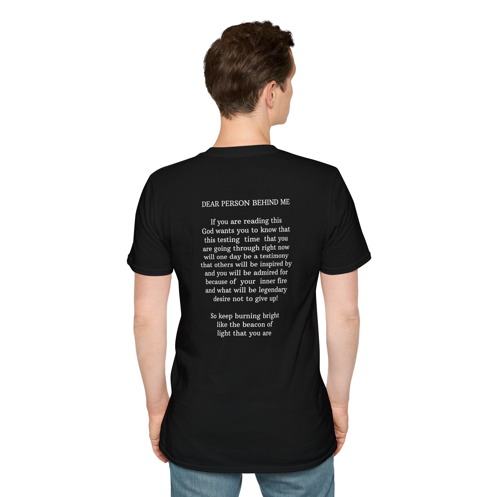 Psalms Angels "Dear Person Behind Me" Graphic Unisex Black Tee Amour