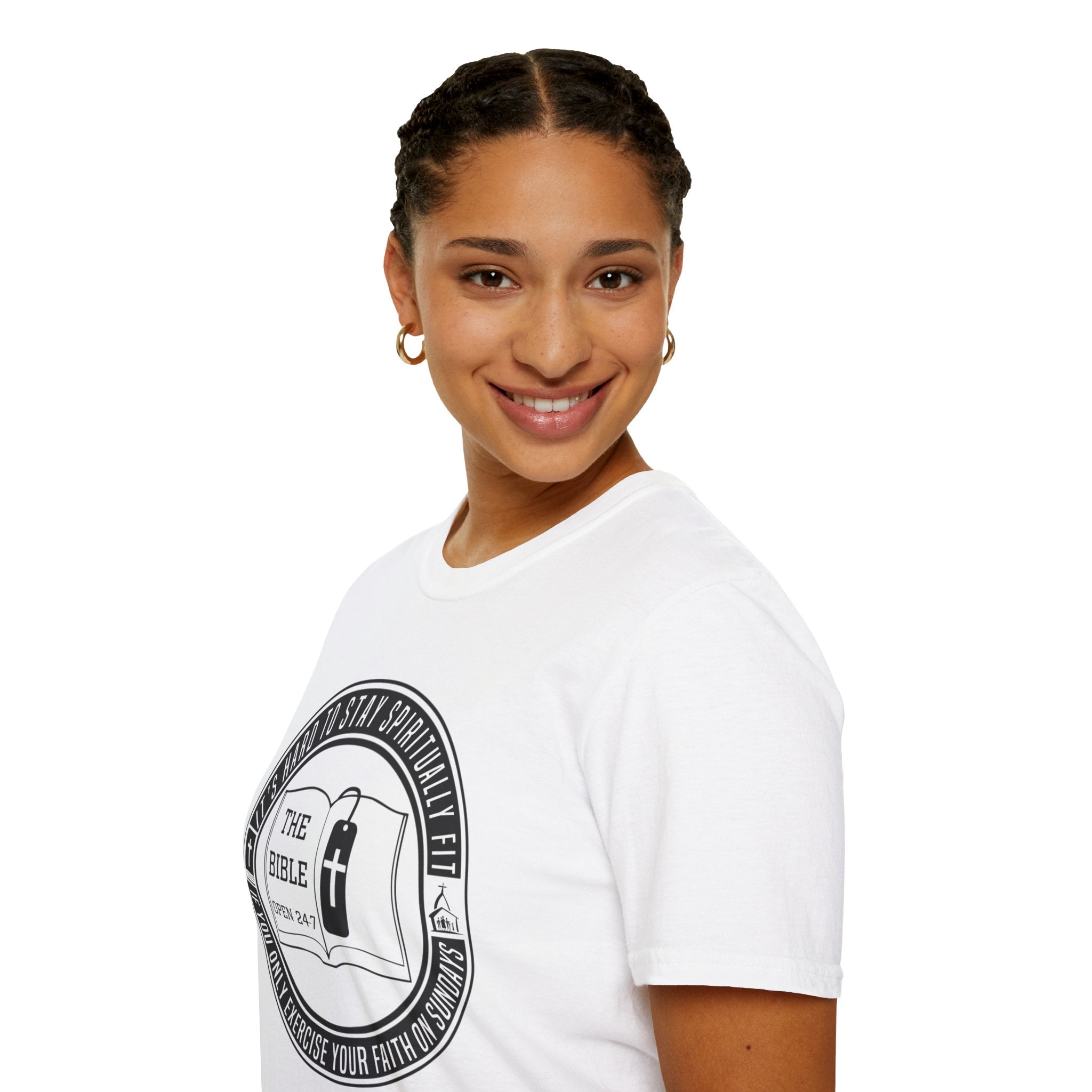 Psalms Angels "Are You Spiritually Fit?" Graphic Unisex White Tee Armour