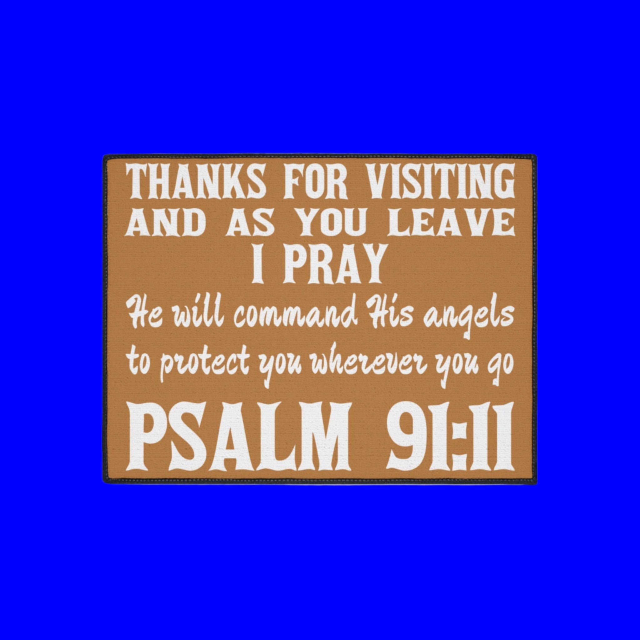 Psalm 91:11 Heavy Duty Faith Inspired Entrance Doormat Armour