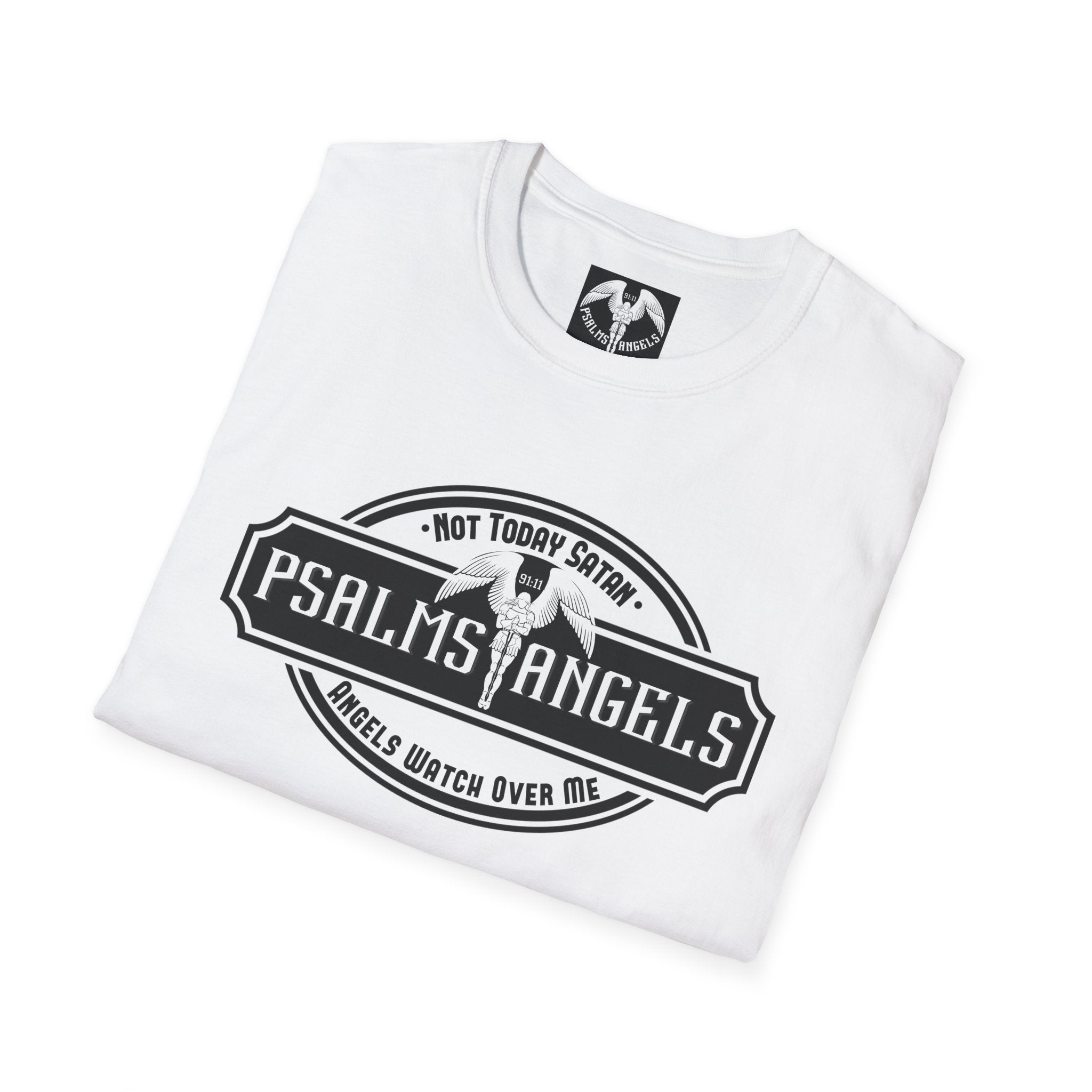 Psalms Angels "Not Today Satan" Graphic Unisex White Tee Armour
