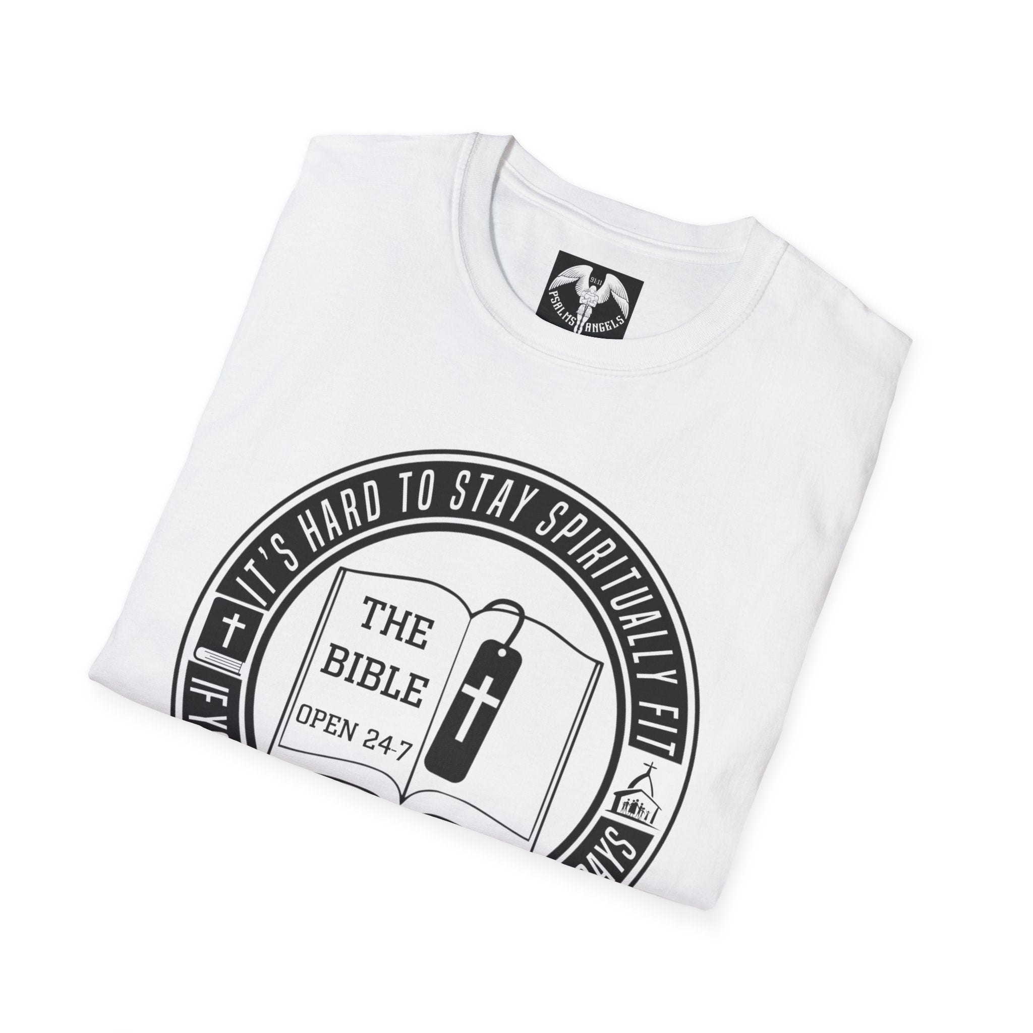 Psalms Angels "Are You Spiritually Fit?" Graphic Unisex White Tee Armour