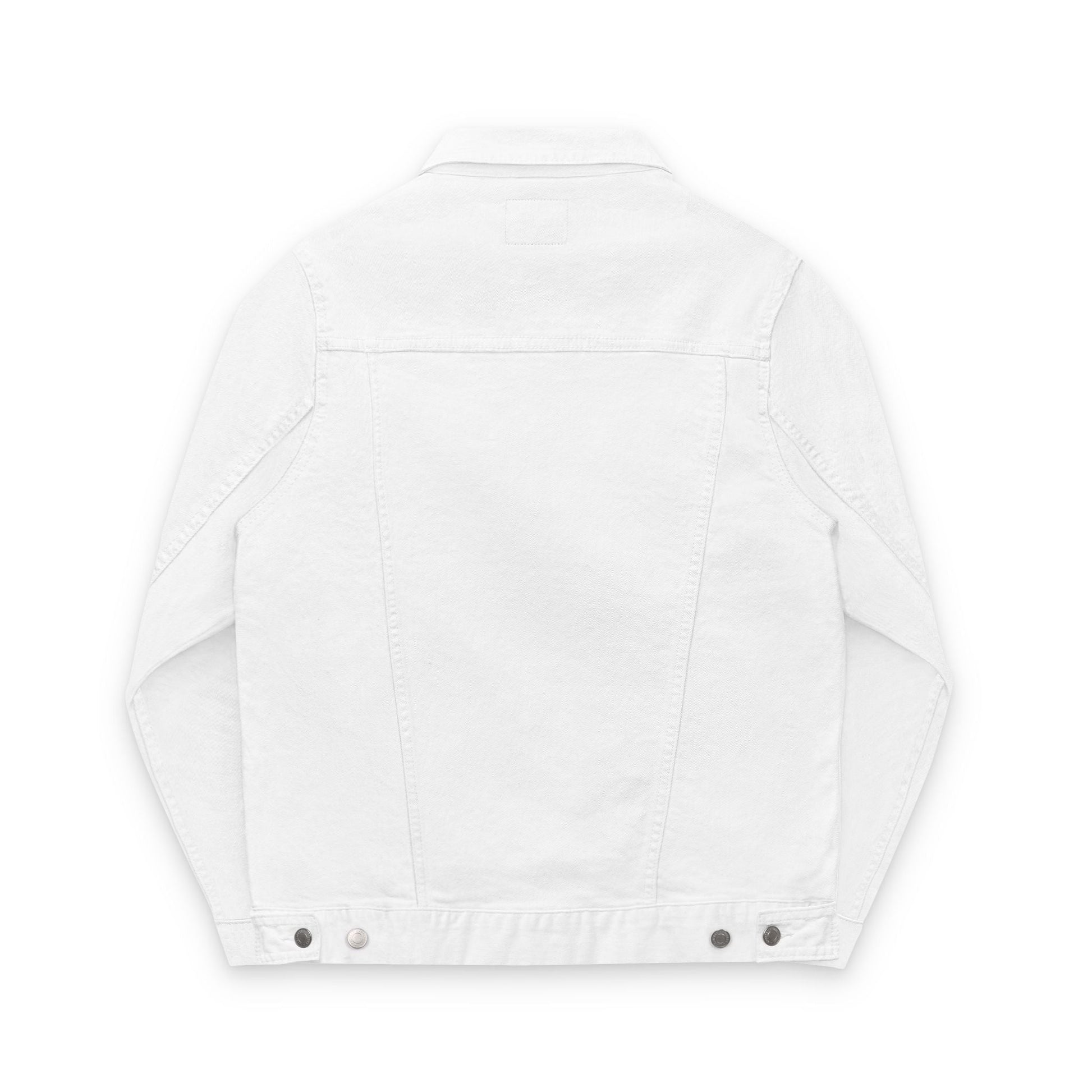 Unisex Denim Jacket with Unique Psalms Angels Embroidery - White Armour