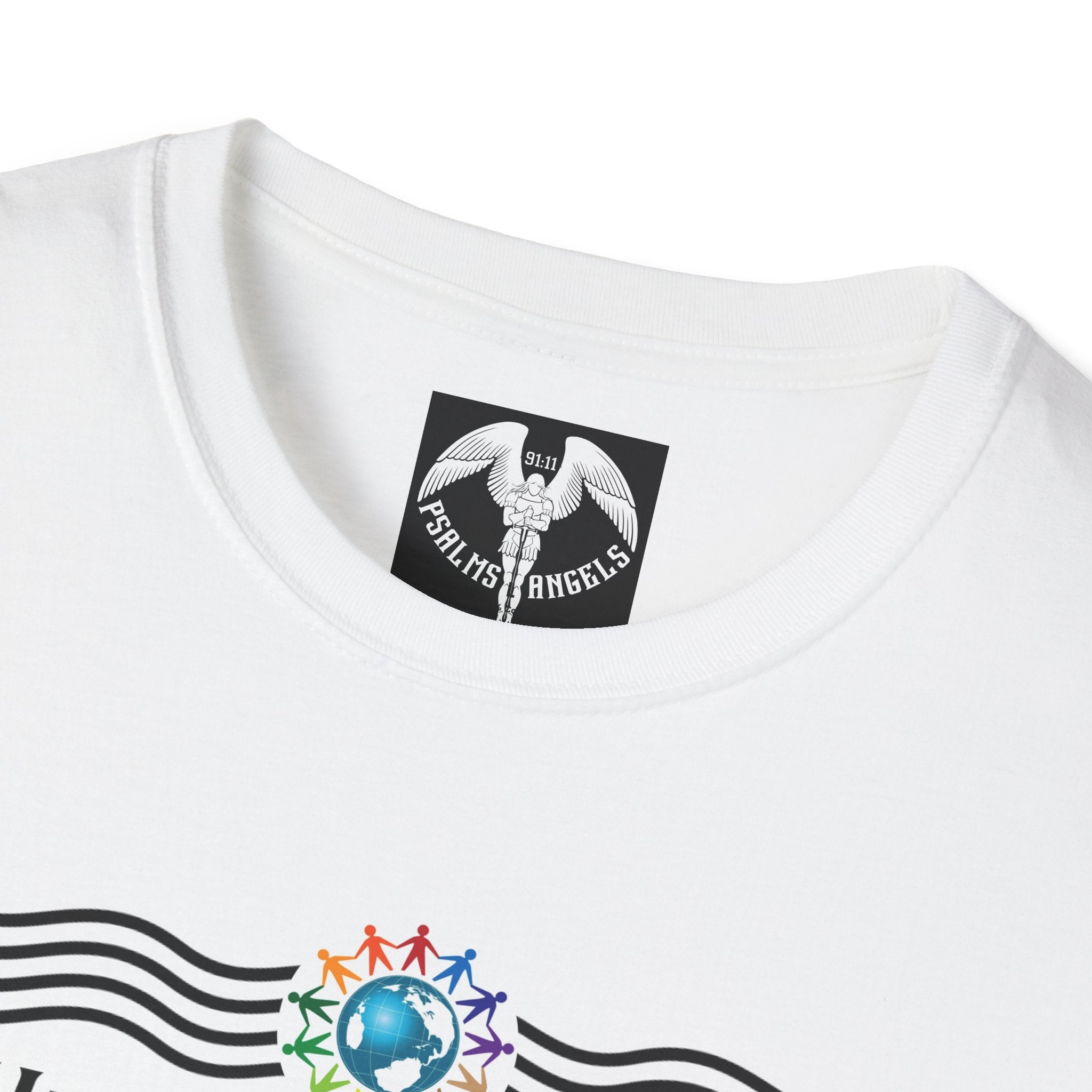Psalms Angels "We Are All In One Race, The Human Race" Graphic Unisex White Tee Amour