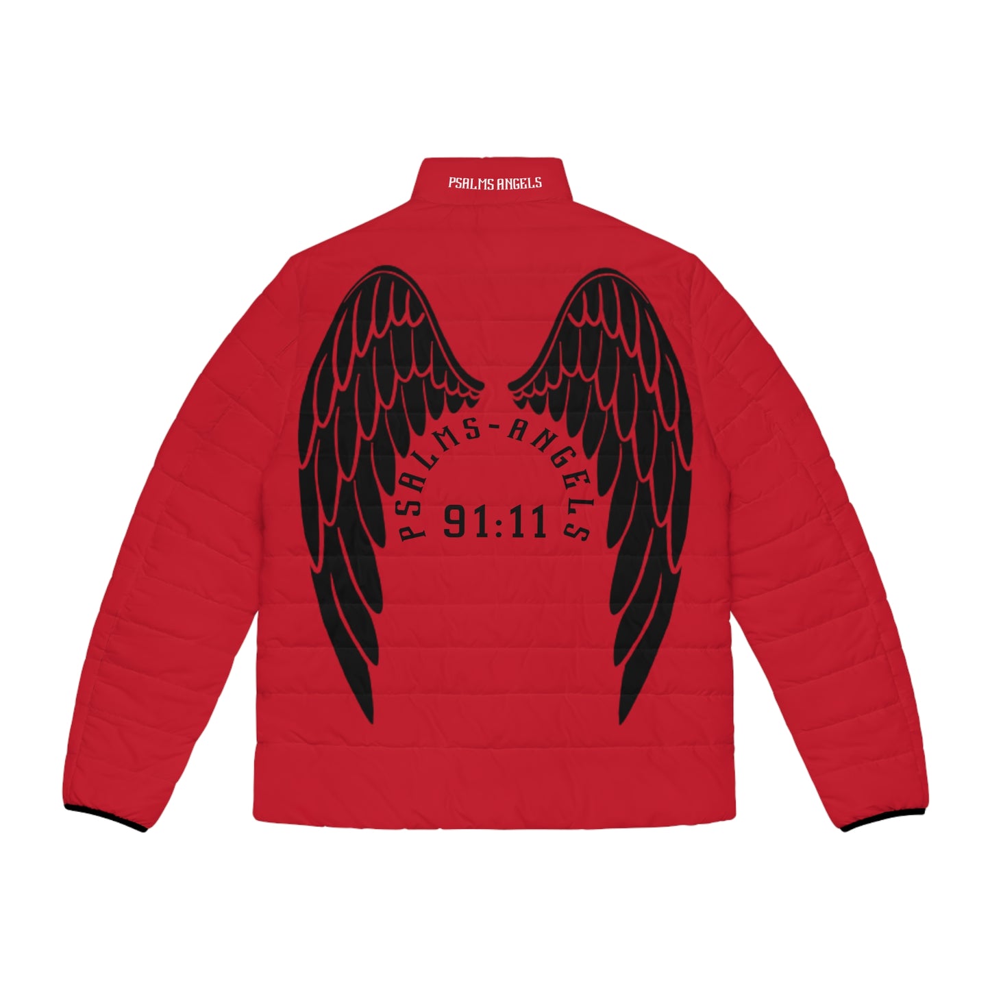 Psalms Angels 91:11 Men's Puffer Jacket - Red