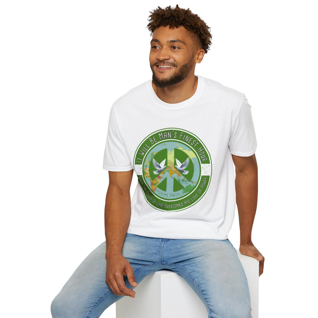 Psalms Angels "It Will Be Man’s Finest Hour" Graphic Unisex White Tee Amour