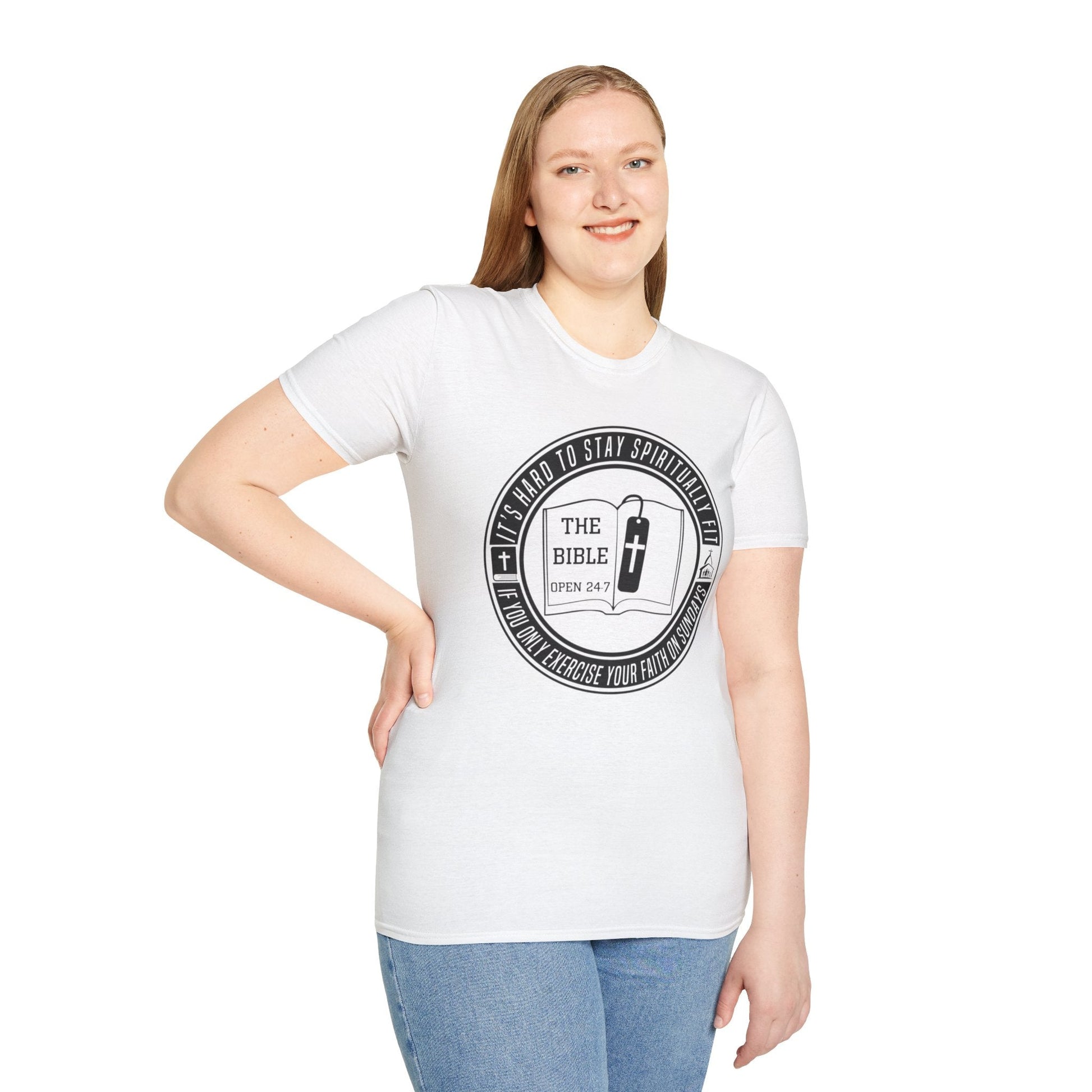 Psalms Angels "Are You Spiritually Fit?" Graphic Unisex White Tee Armour