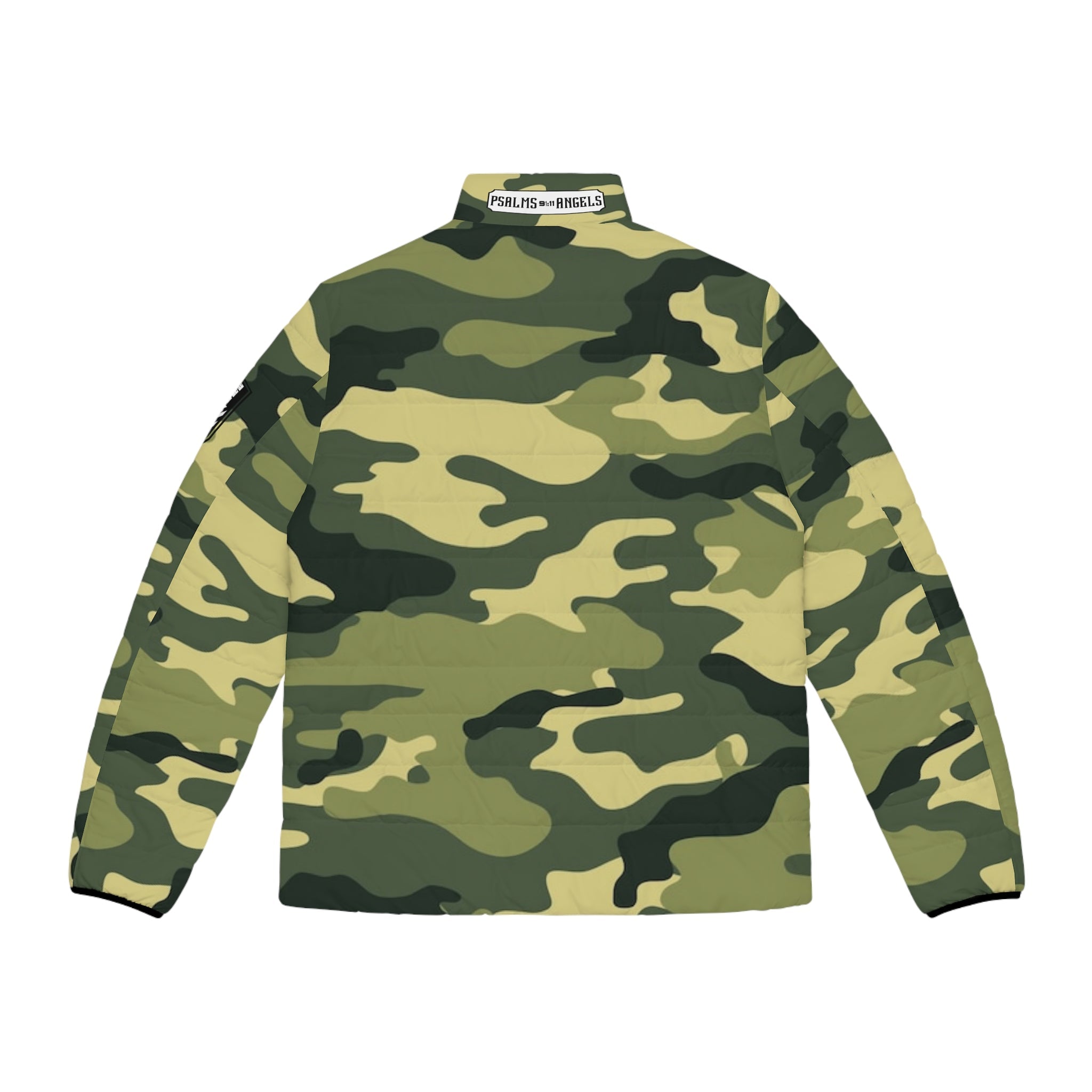 Psalms Angels Soldier Of God Men's Puffer Jacket - Camouflage Armour