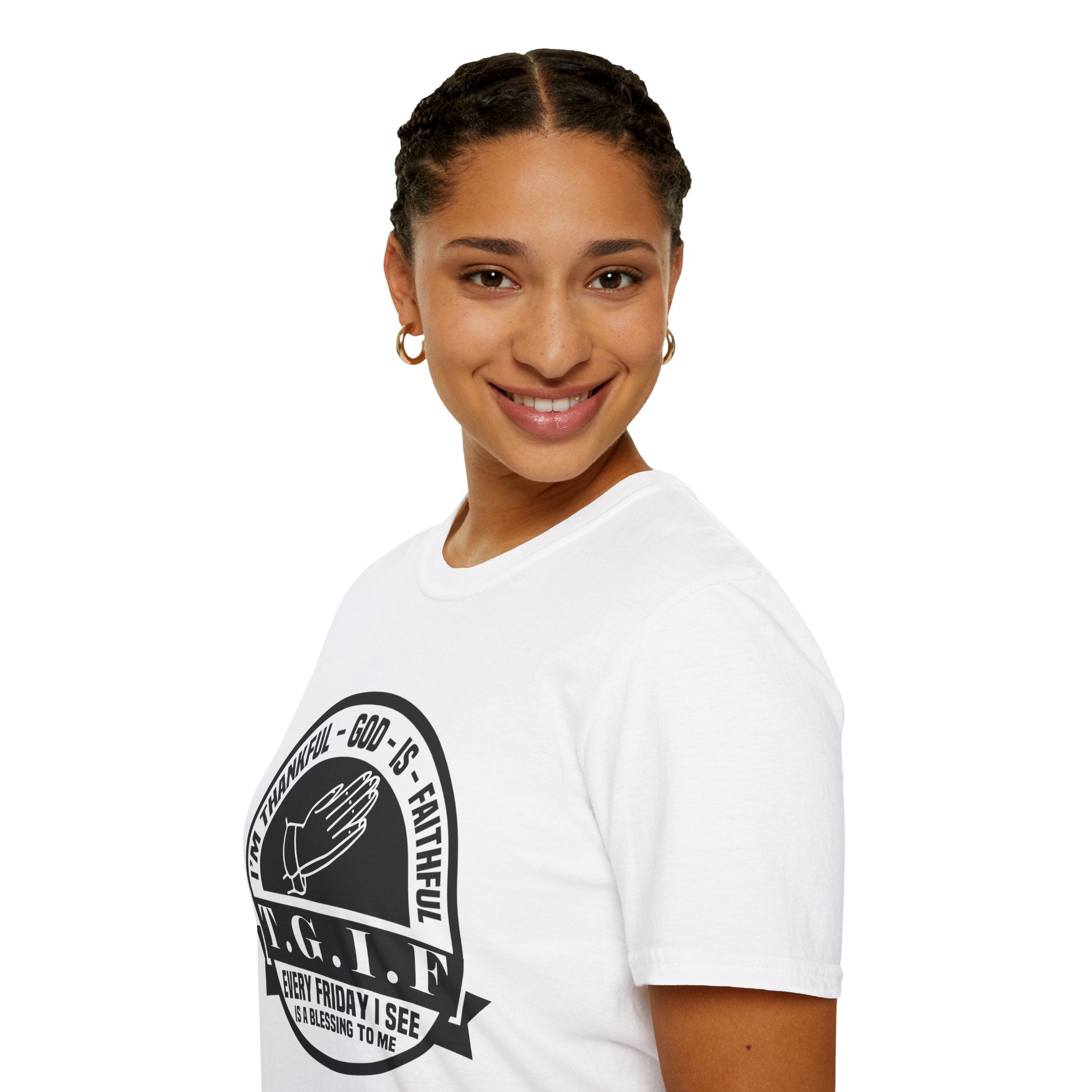 Psalms Angels "Thankful God Is Faithful" Graphic Unisex White Tee Amour