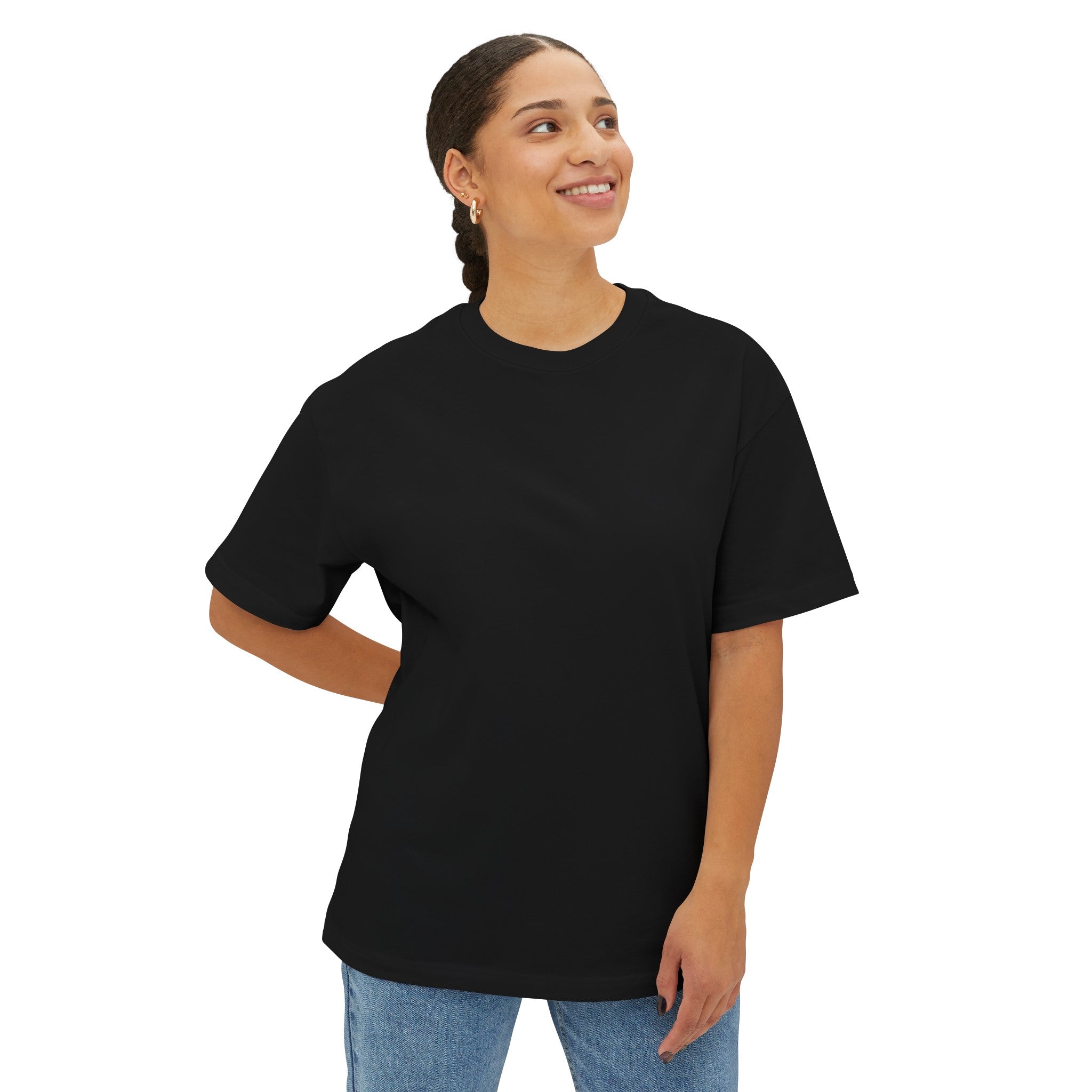 Psalms Angels Unisex Rear Printed Oversized Boxy Lux Tee - Black Armour