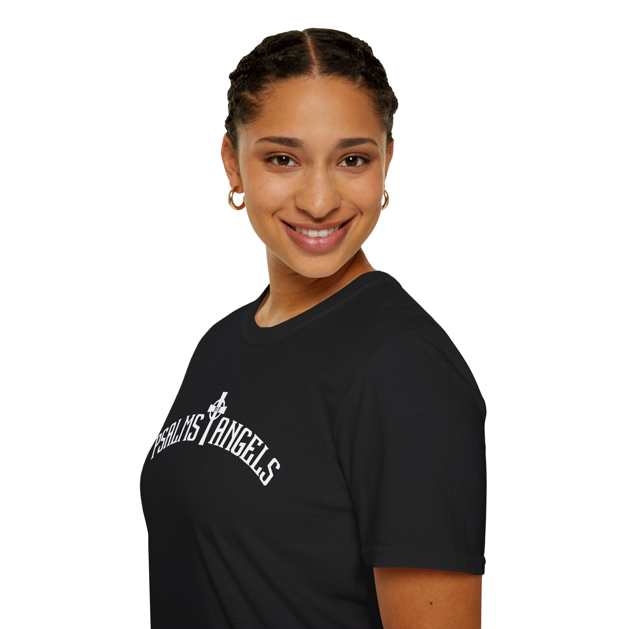 Psalms Angels Classic Relaxed Fit Unisex Black Tee - Psalms-Angels.com