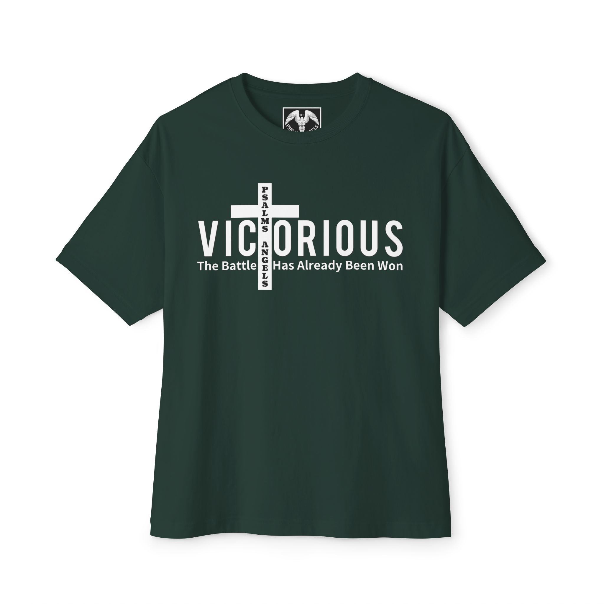 I Am Victorious By Psalms Angels Unisex Oversized Boxy Lux Tee - Choice Of Colours Armour
