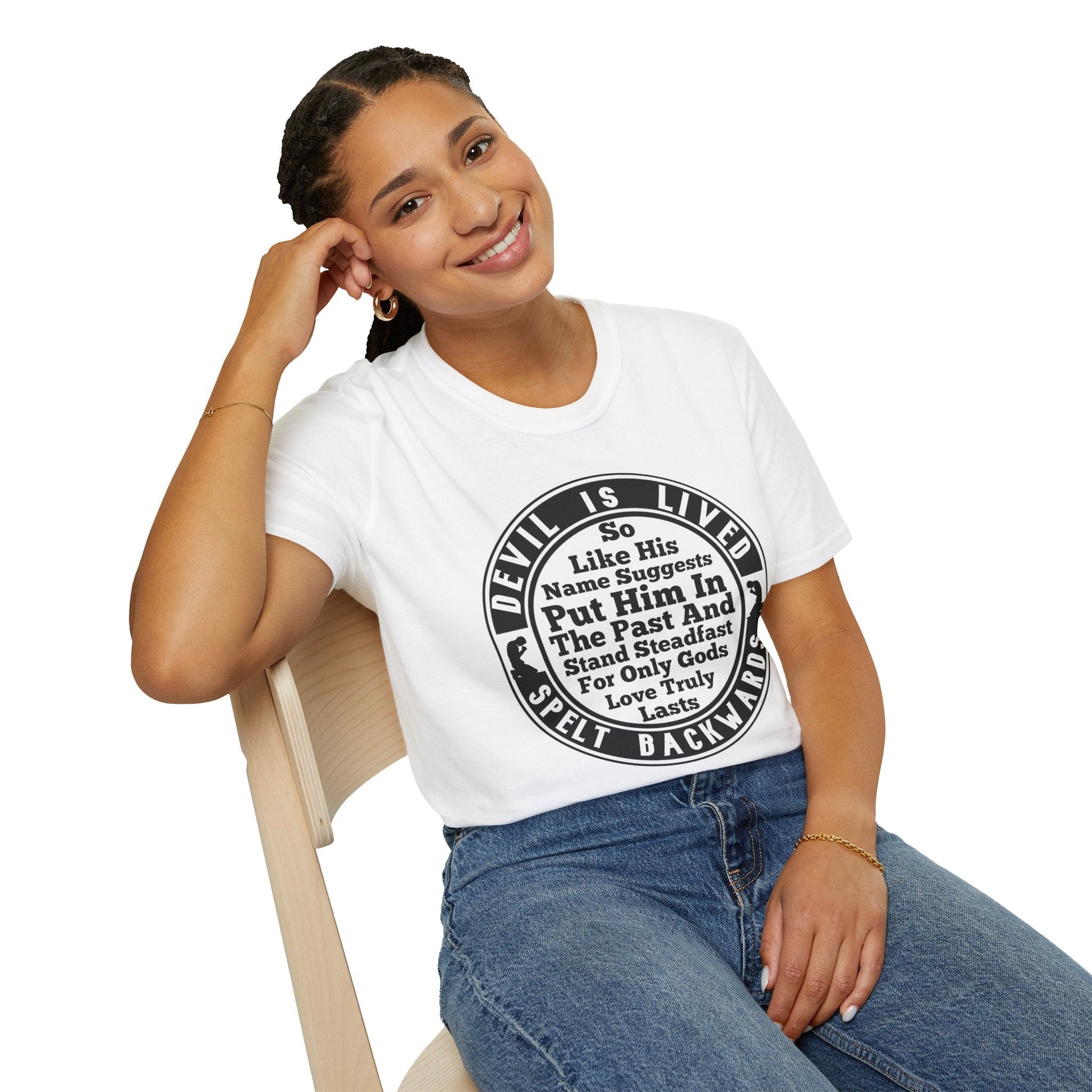 Psalms Angels "Did You Realise That Devil Spelt Backwards Is Lived?" Graphic Unisex White Tee Armour