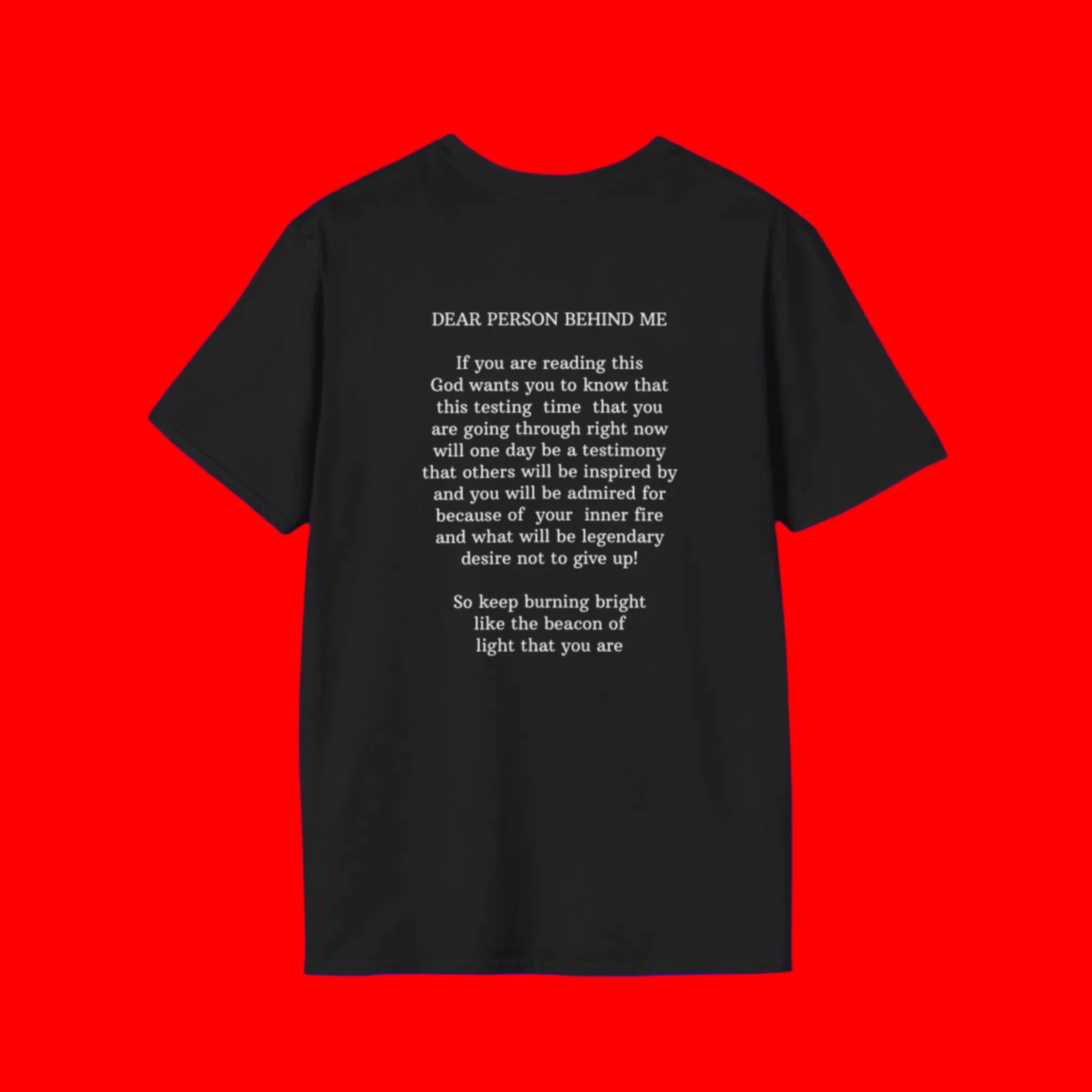 Psalms Angels "Dear Person Behind Me" Graphic Unisex Black Tee Amour