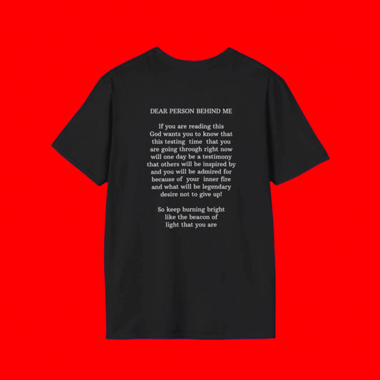 Psalms Angels "Dear Person Behind Me" Graphic Unisex Black Tee