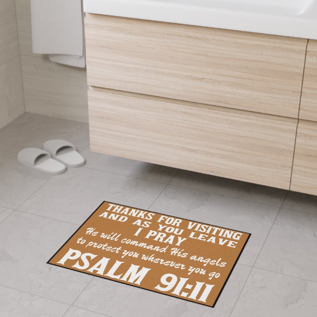 Psalm 91:11 Heavy Duty Faith Inspired Entrance Doormat - Psalms-Angels.com
