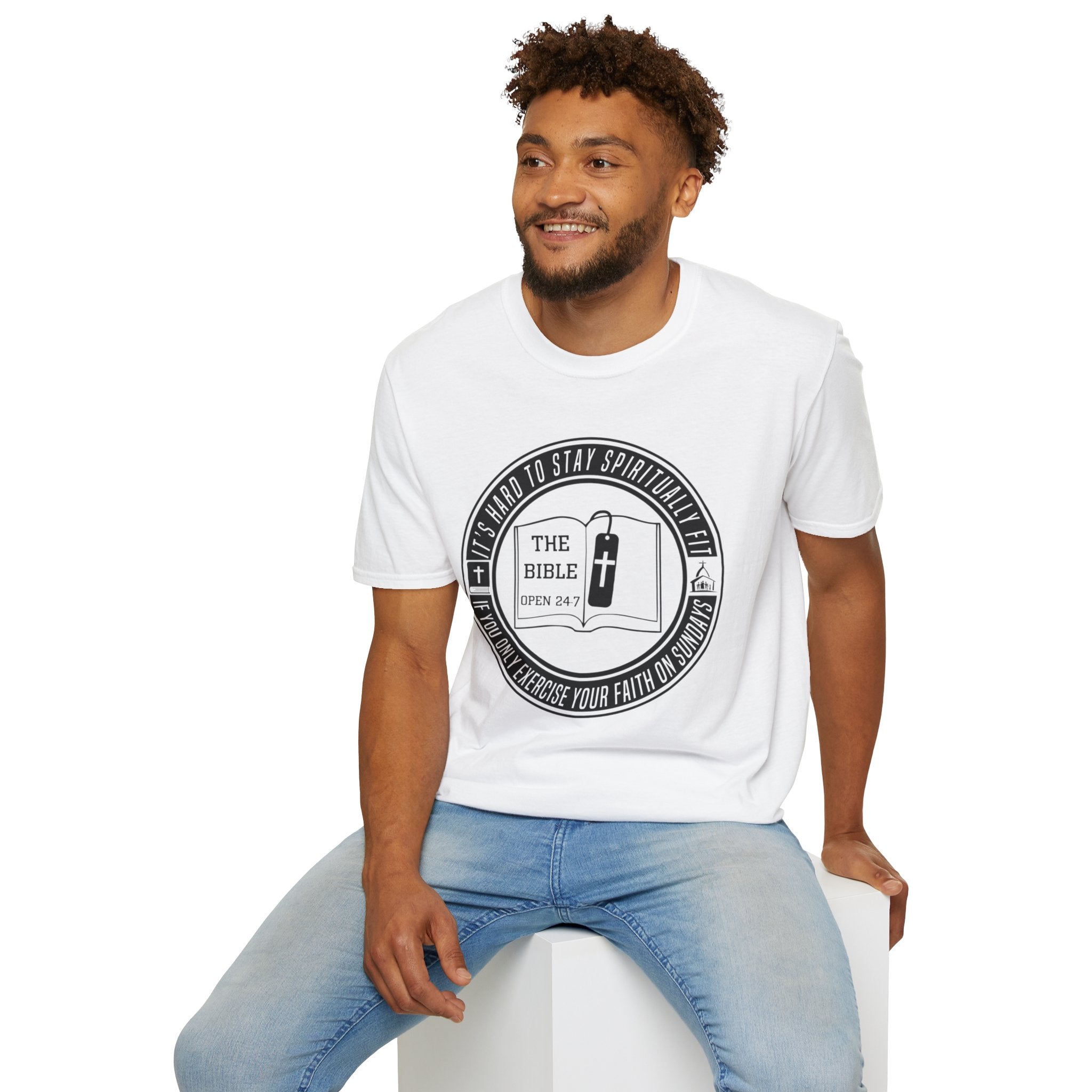 Psalms Angels "Are You Spiritually Fit?" Graphic Unisex White Tee Armour
