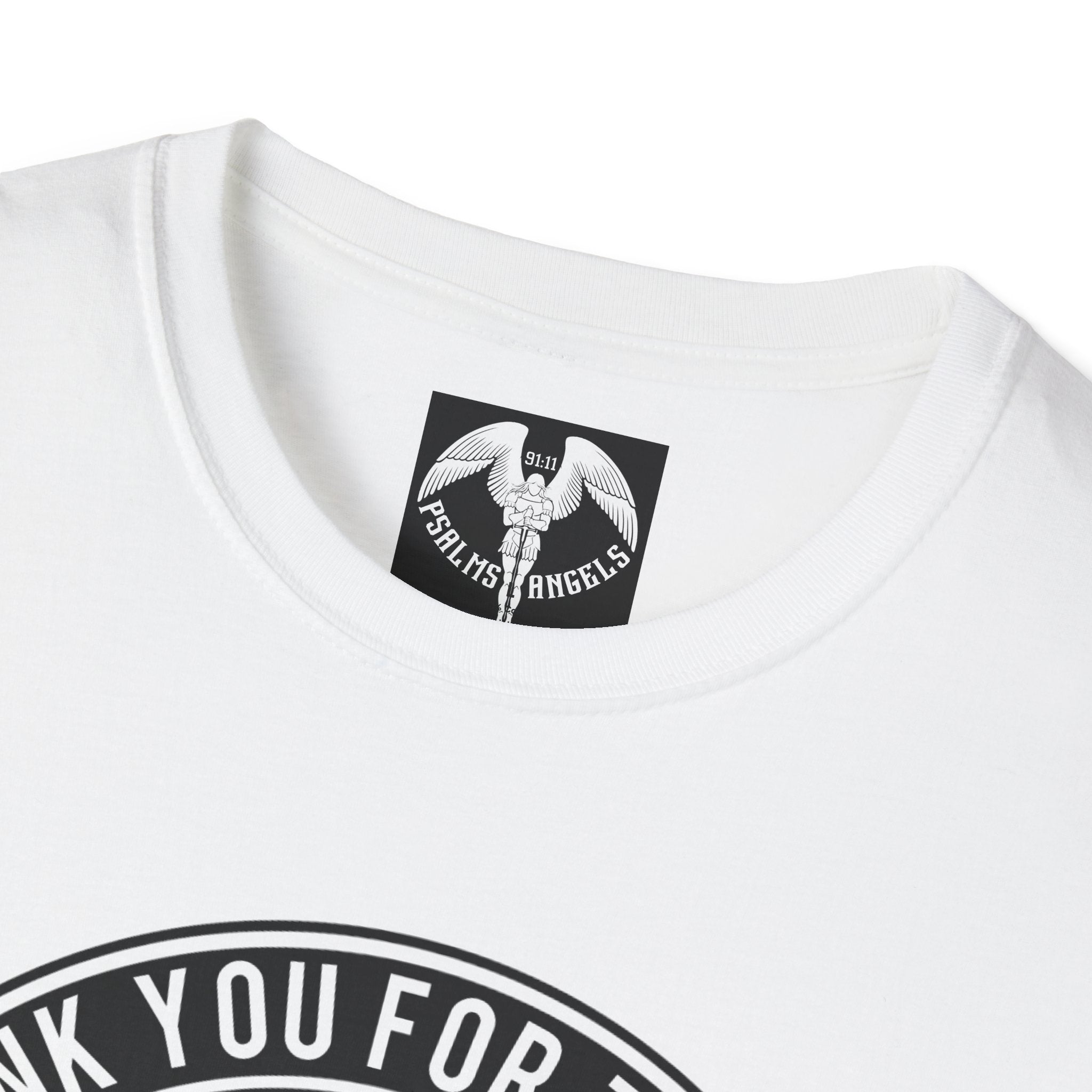 Psalms Angels "I Give Thanks To My God Of Second Chances" Graphic Unisex White Tee Armour